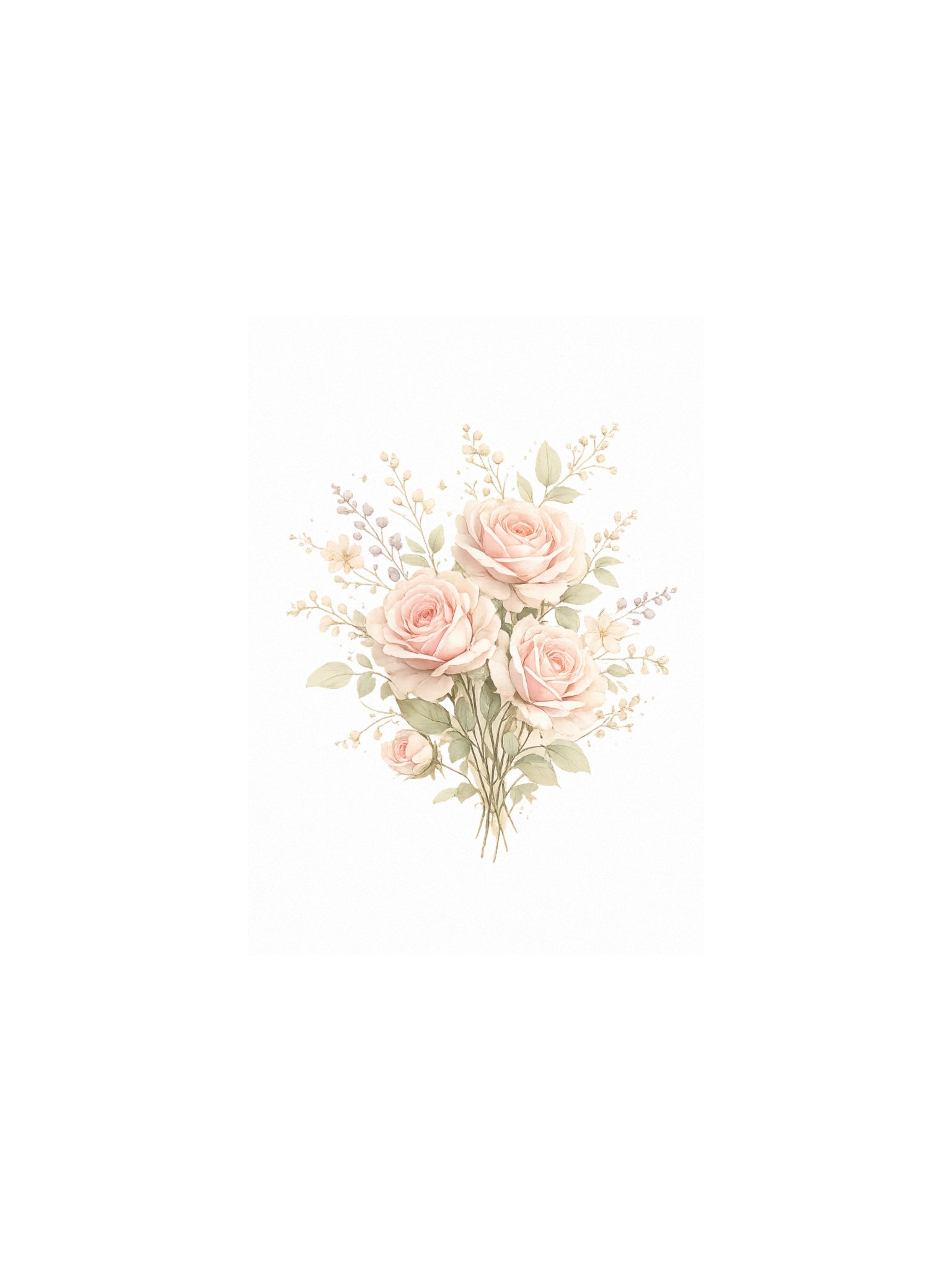 Pale Pink Rose Watercolor Bouquet Poster product image (1)