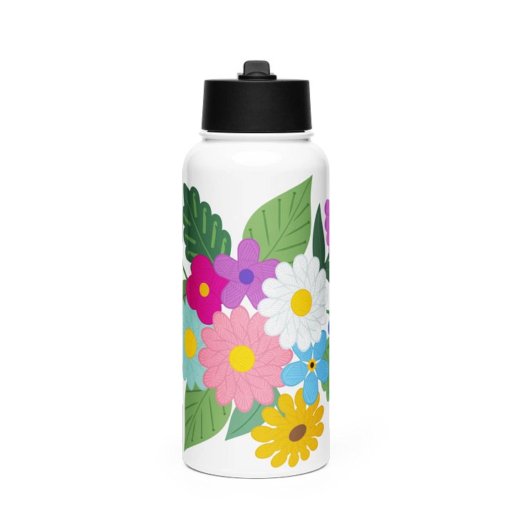 Floral Yarn 32oz Water Bottle product image (1)