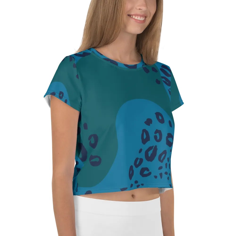 Teal Jungle Allure Crop Tee product image (4)
