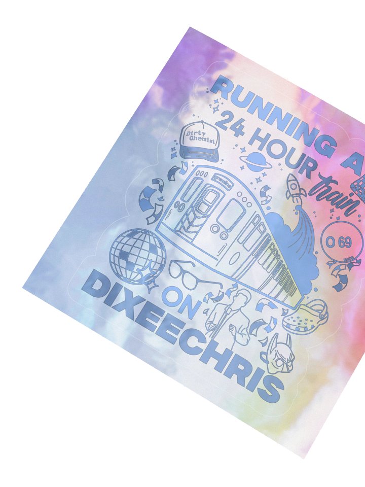 24hr Train Holo Sticker - Blue product image (2)