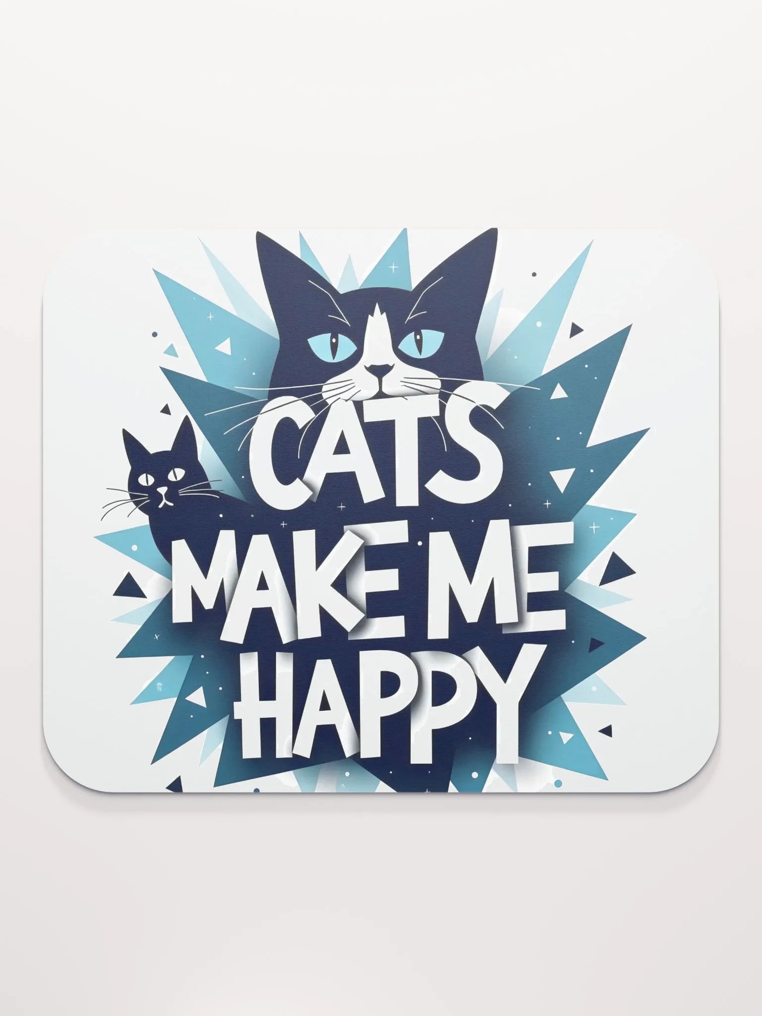Geometric Cat Happiness Mouse Pad product image (3)
