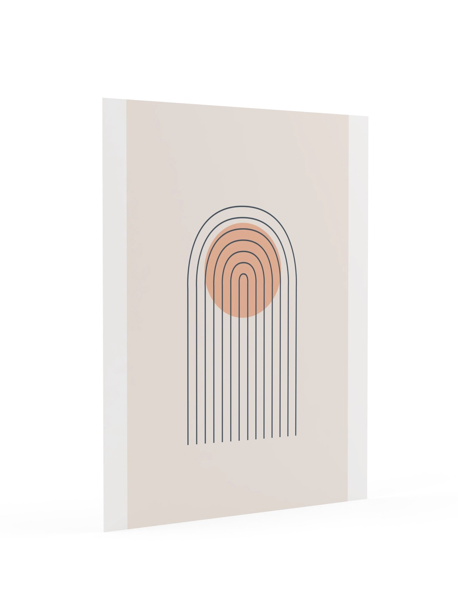 Dusty Blue Line Arch Print | Peach Bathroom Wall Art product image (4)