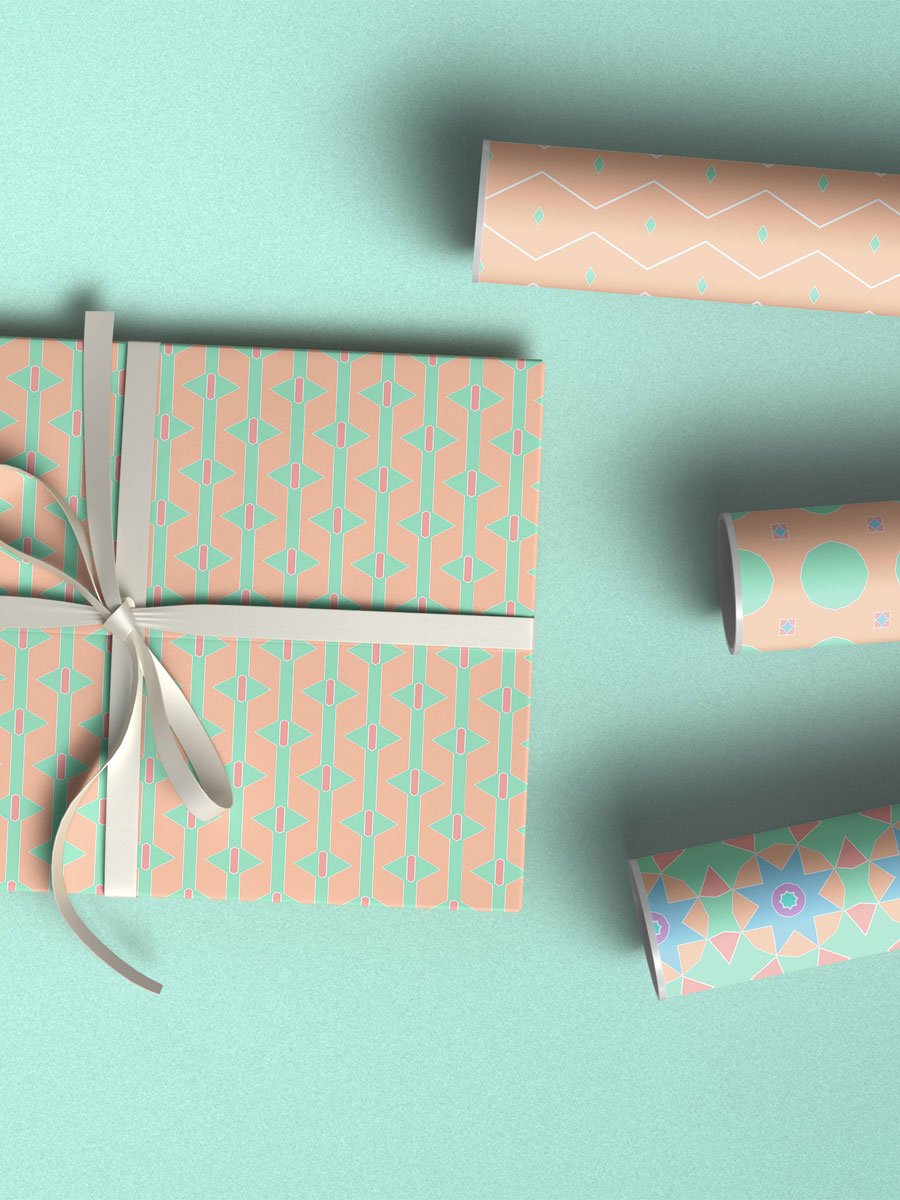 Abstract Pastels Pattern Pack 1 - Mint and Peach product image (5)