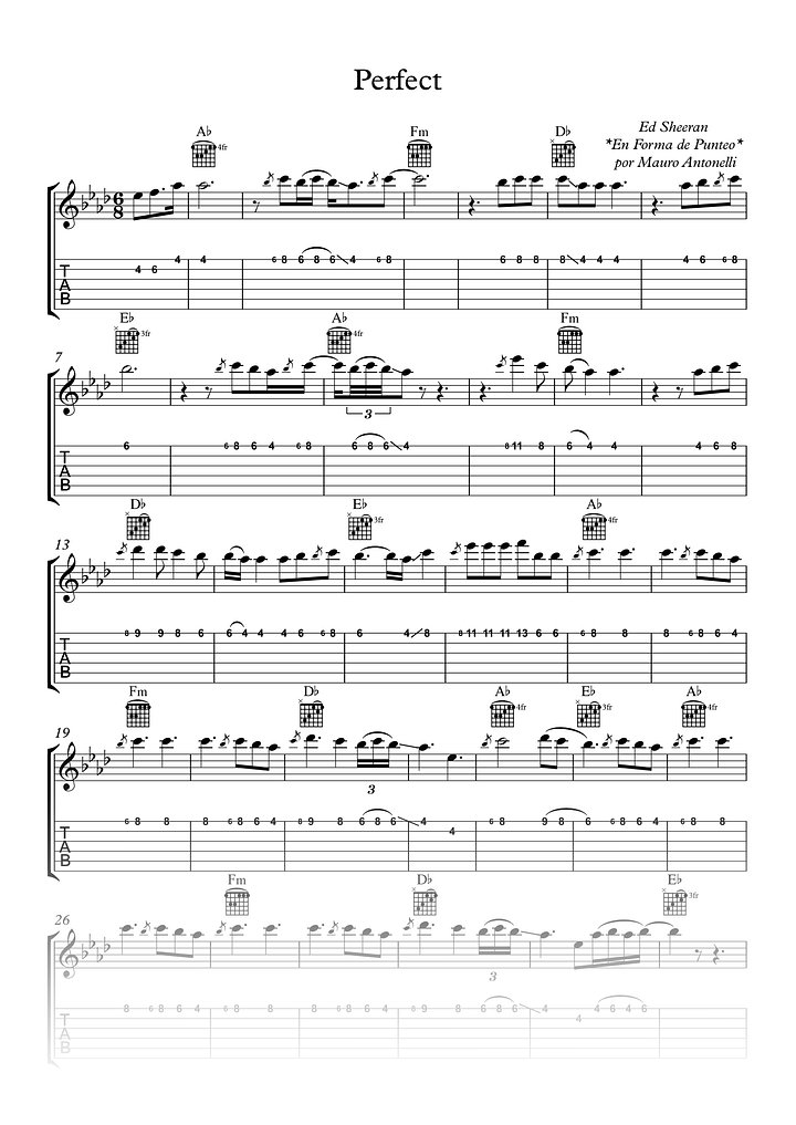 Perfect - Partitura + Tabs + Acordes + Pista product image (1)