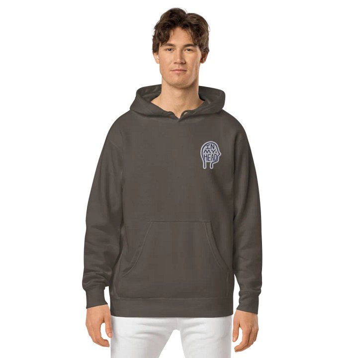 In My Head (L.C. navy bubble design) embroidered pigment hoodie product image (2)