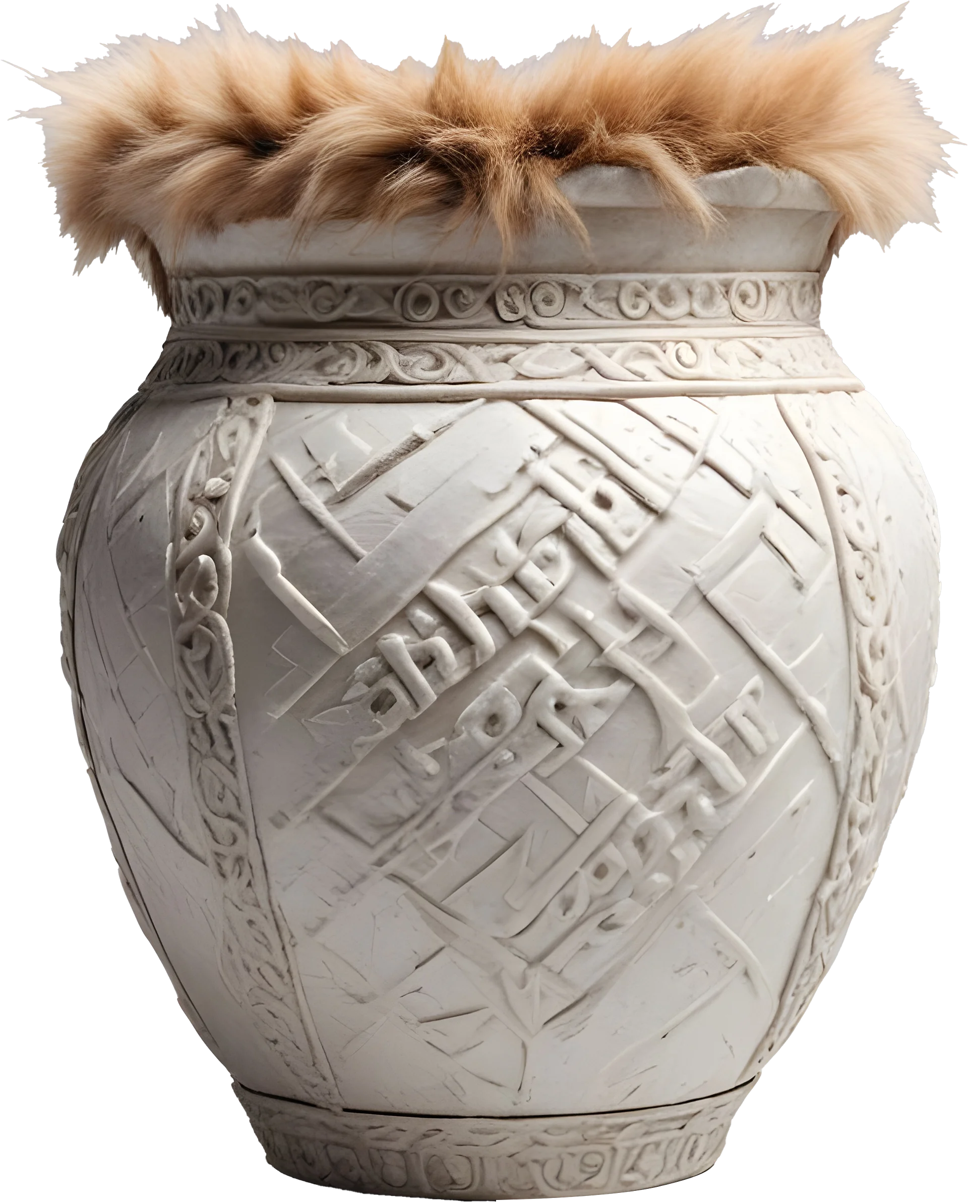 Scandinavian Nest – Nordic Fur Vase PNG product image (1)