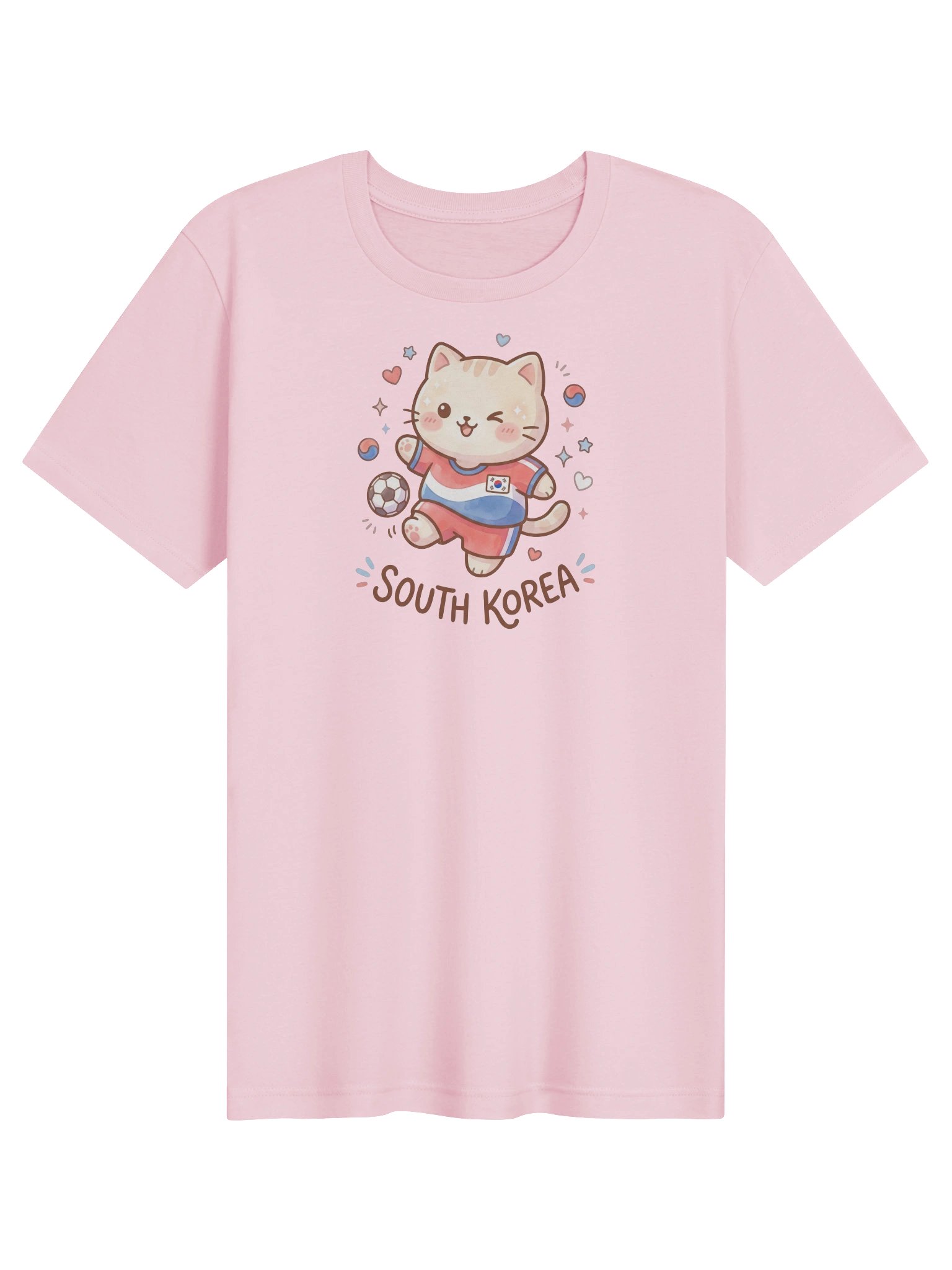 South Korea Soccer Cat Shirt, Cute Korea Football Fan Tee, Kawaii Match Day Shirt product image (31)