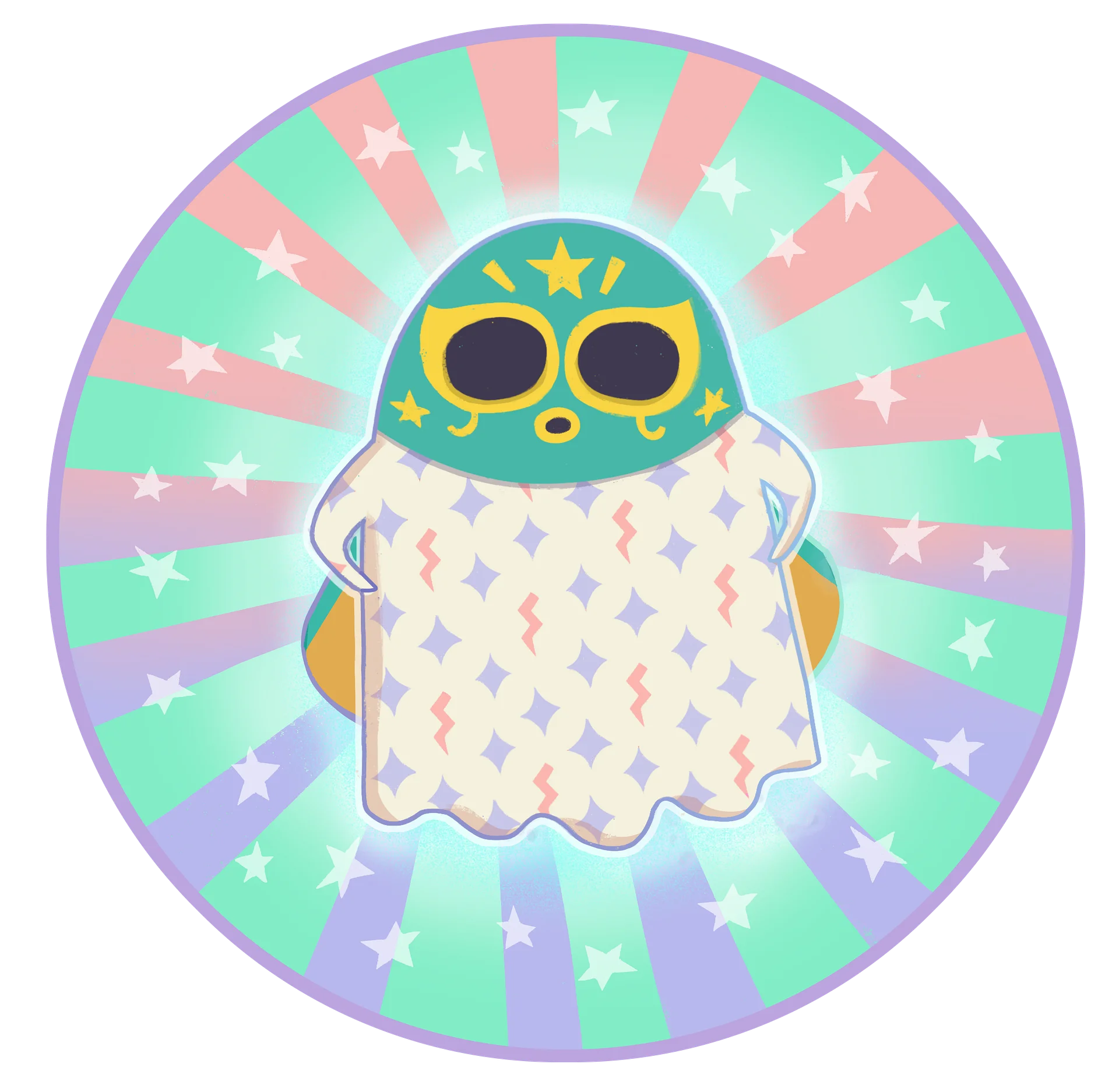 Pastel Little Ghost Luchador - Vinyl Sticker product image (4)