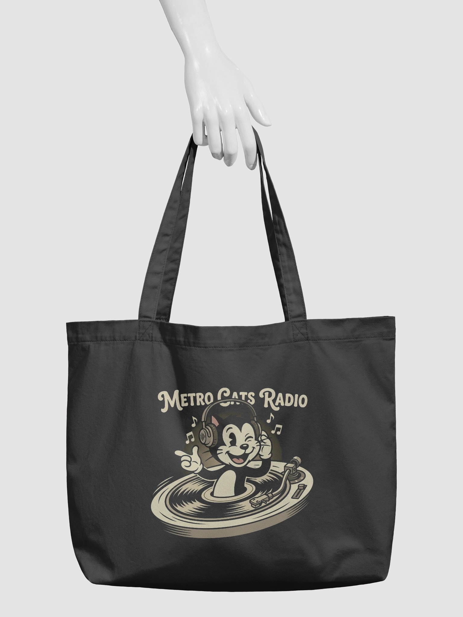 Metro Cats Radio Organic Eco Tote: Purr-fect Music Style product image (3)