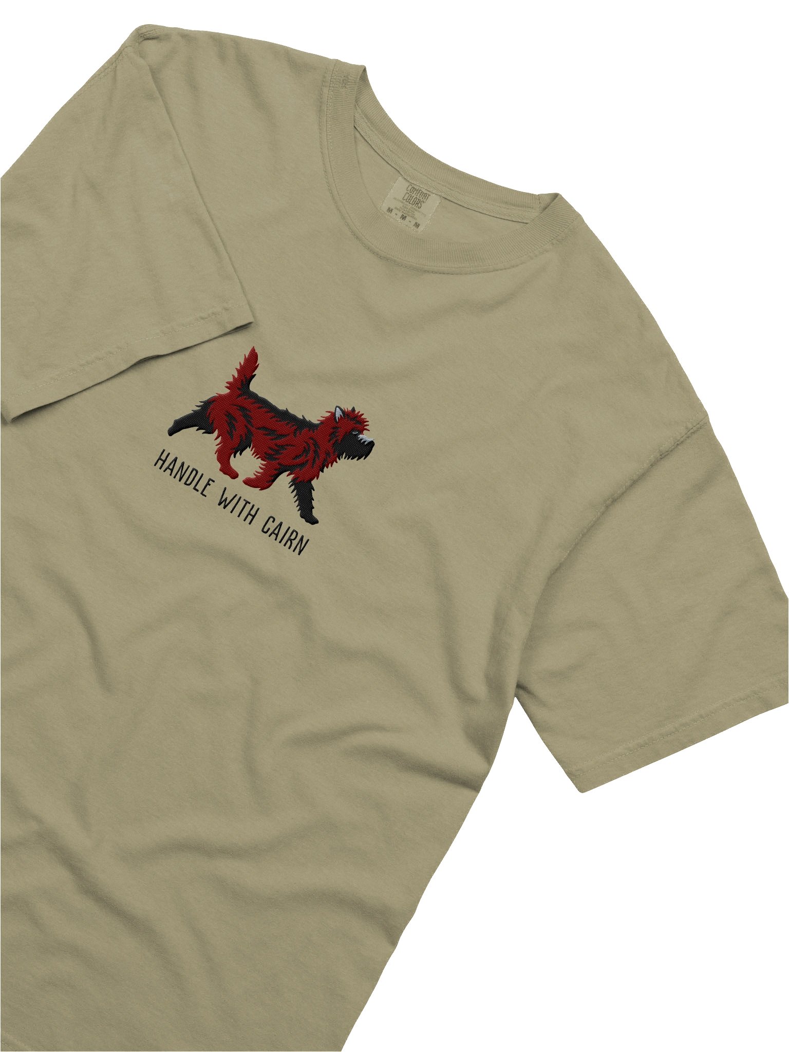 Handle with Cairn T-Shirt(Embroidered) of a Cairn Terrier(Red Brindle) product image (8)