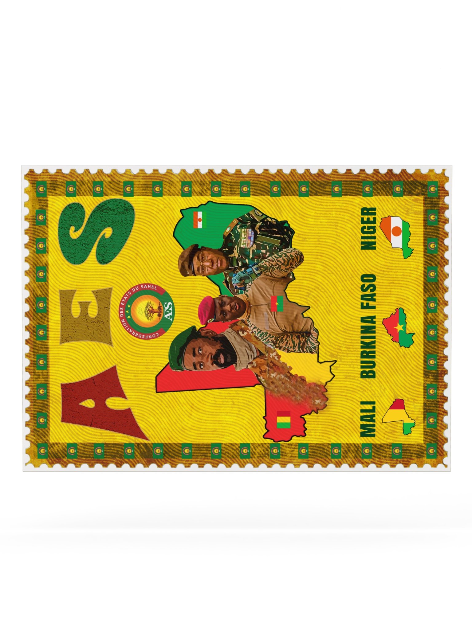 AES Sahel Confederation Poster | Mali, Burkina Faso, Niger product image (7)