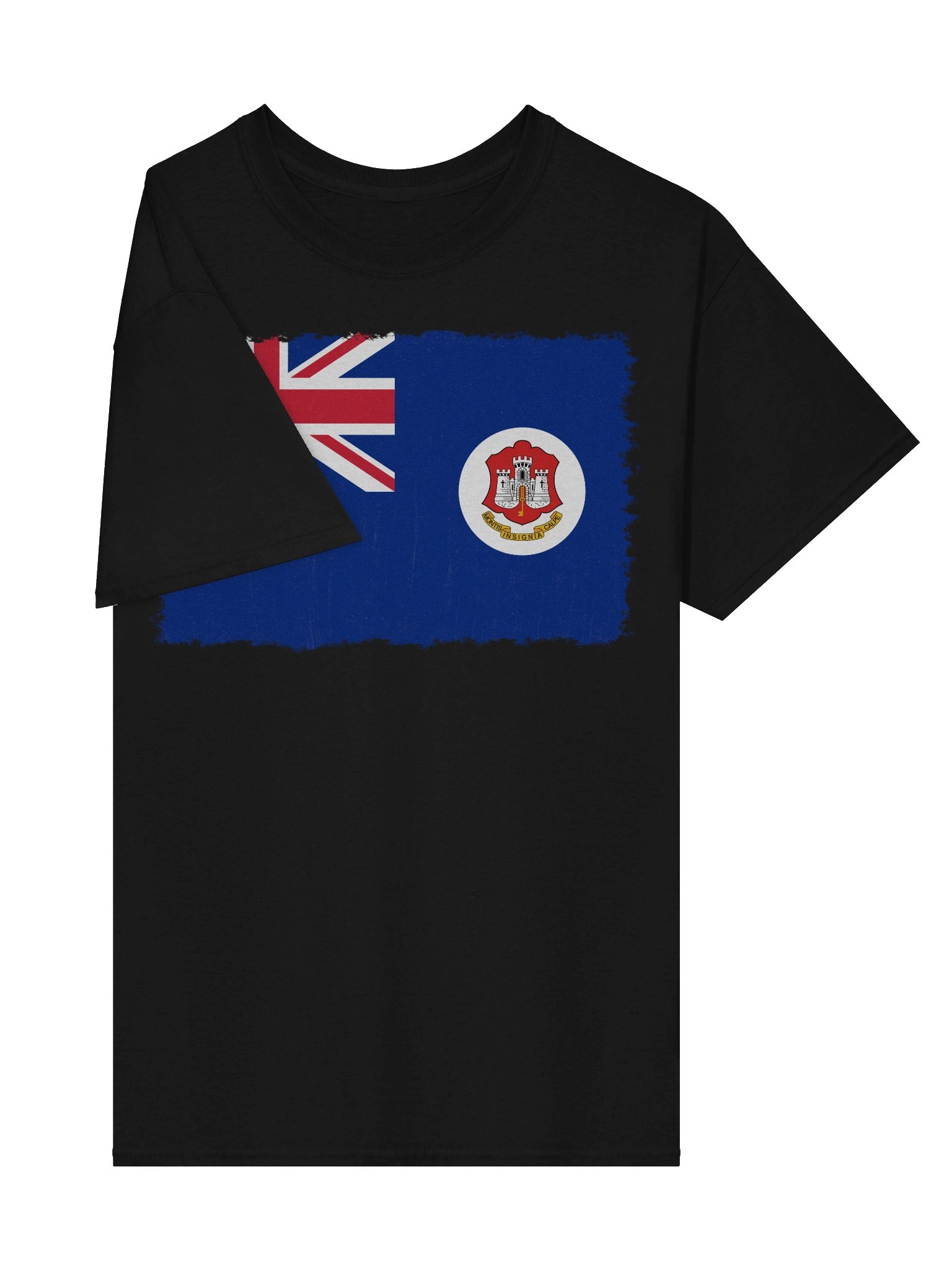 British Gibraltar Flag (1875 - 1921) Distressed T-Shirt product image (4)