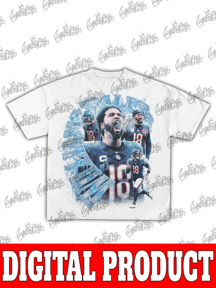 Caleb Williams Chicago Bears Iceman 2025 Clutch King QB18 Vintage NFL Bootleg Graphic product image (2)