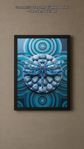 Step into a room where every angle catches the light differently ✨🦋

This Geometric Dragonfly Framed Poster brings Neo-Deco l...