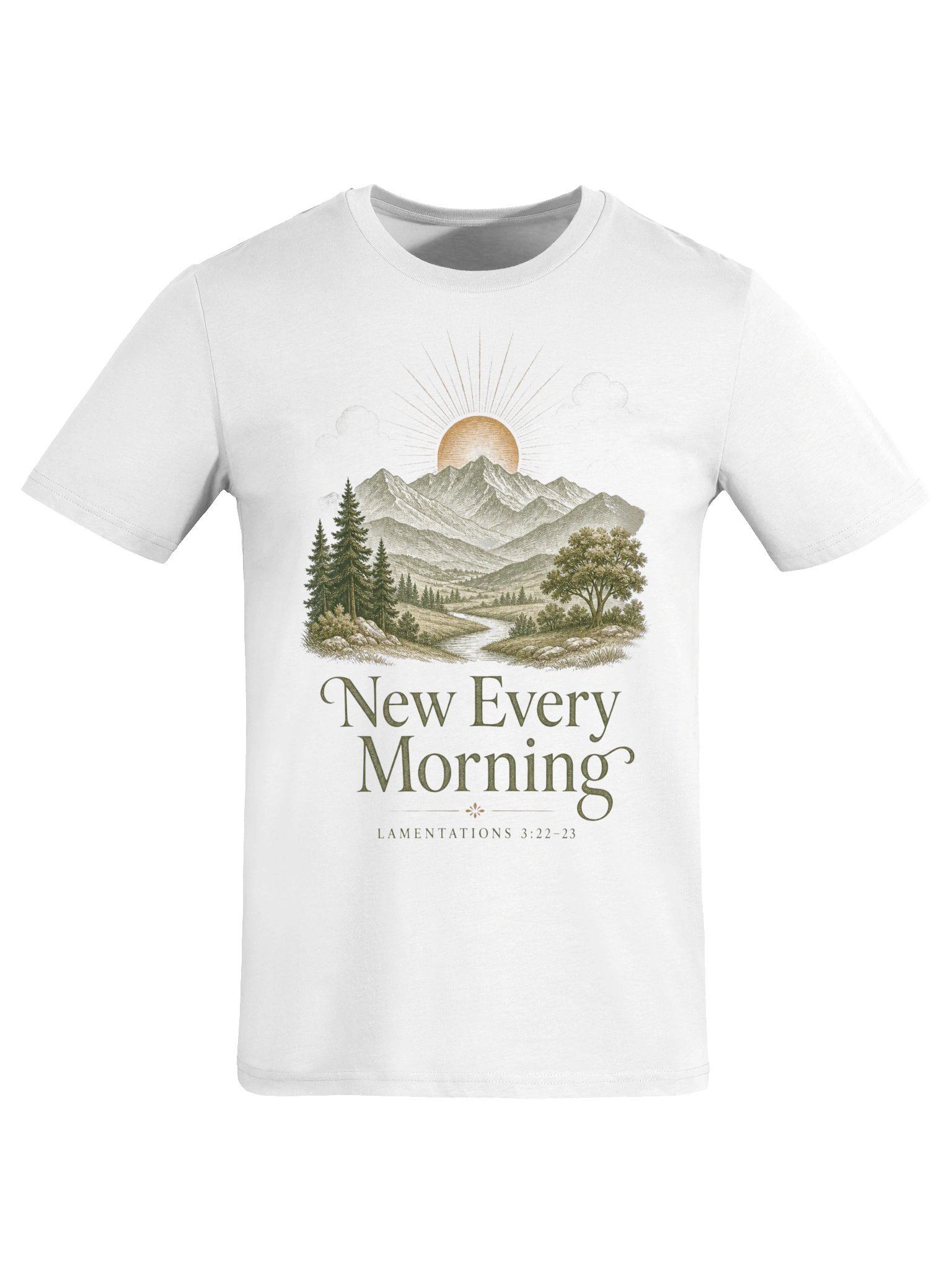 Lamentations 3:22-23 Christian Organic Cotton T-shirt product image (11)