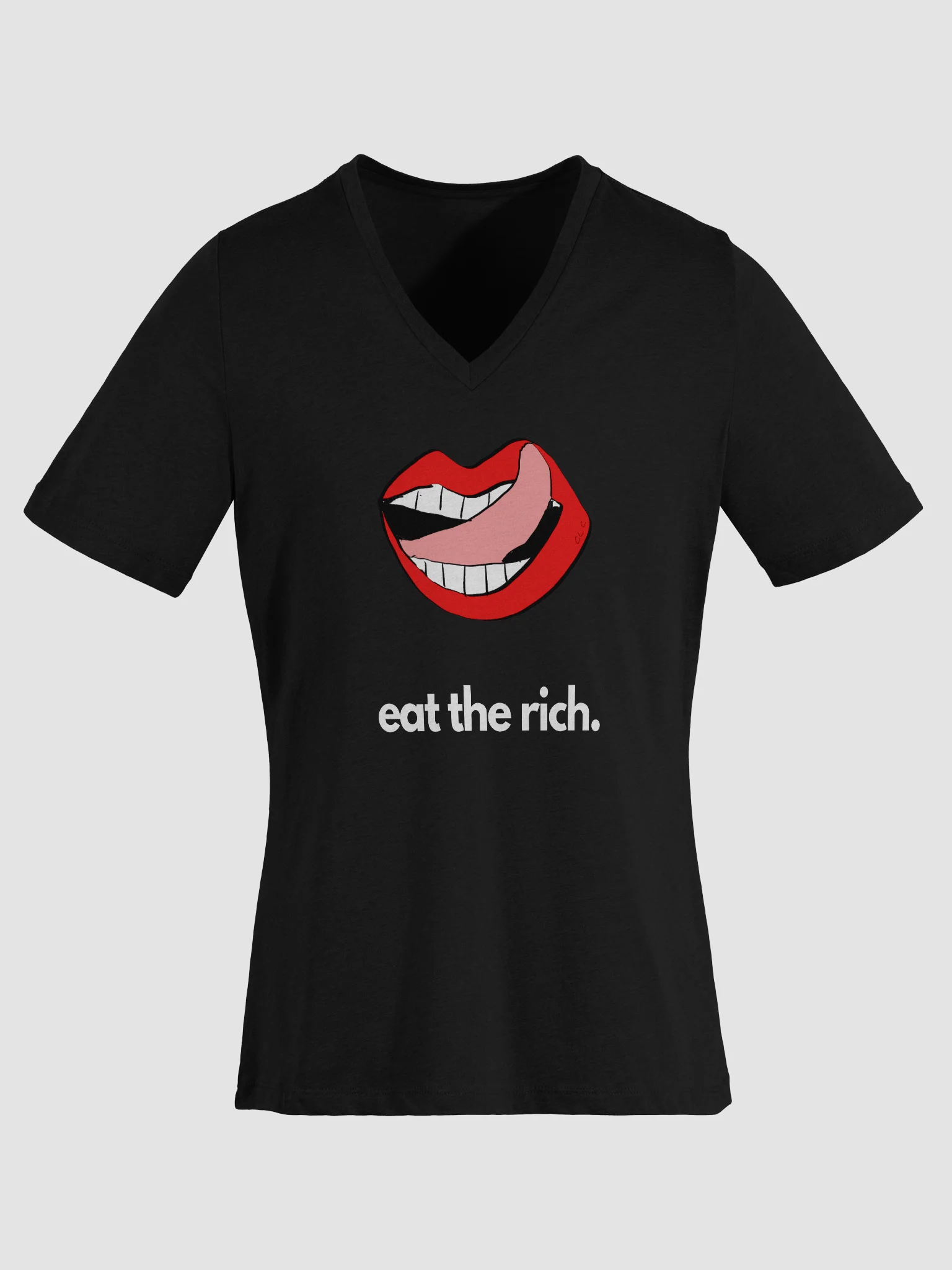 Eat The Rich Relaxed V-Neck Tee product image (21)