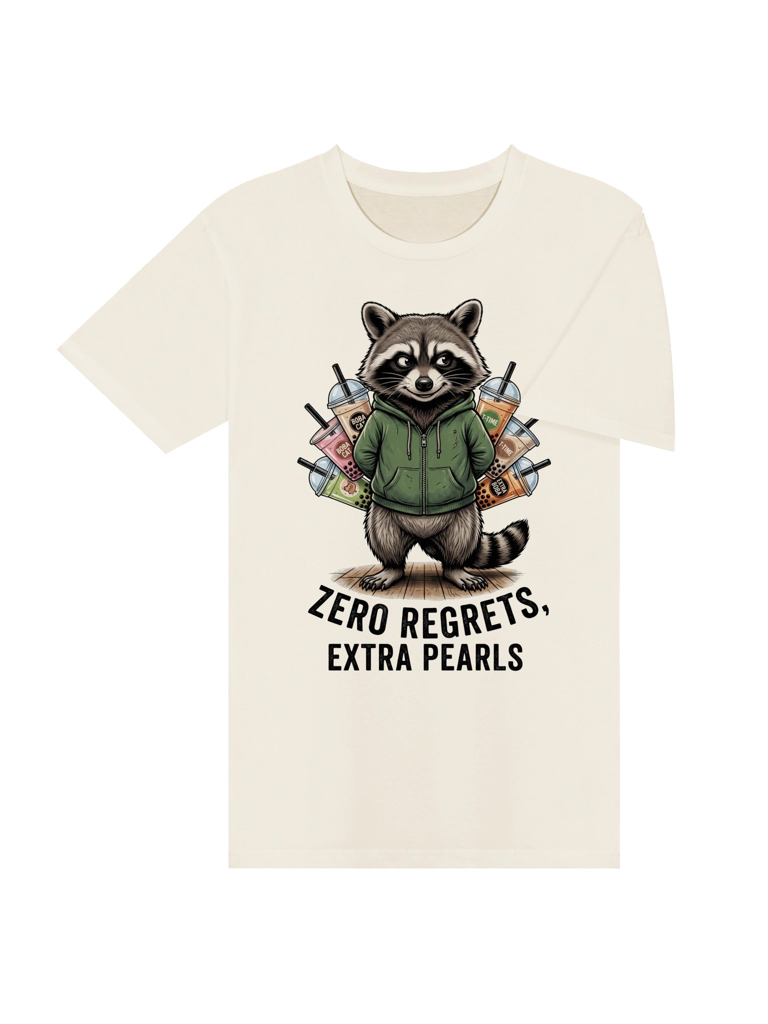 Zero Regrets Bubble Tea Raccoon Tee product image (25)