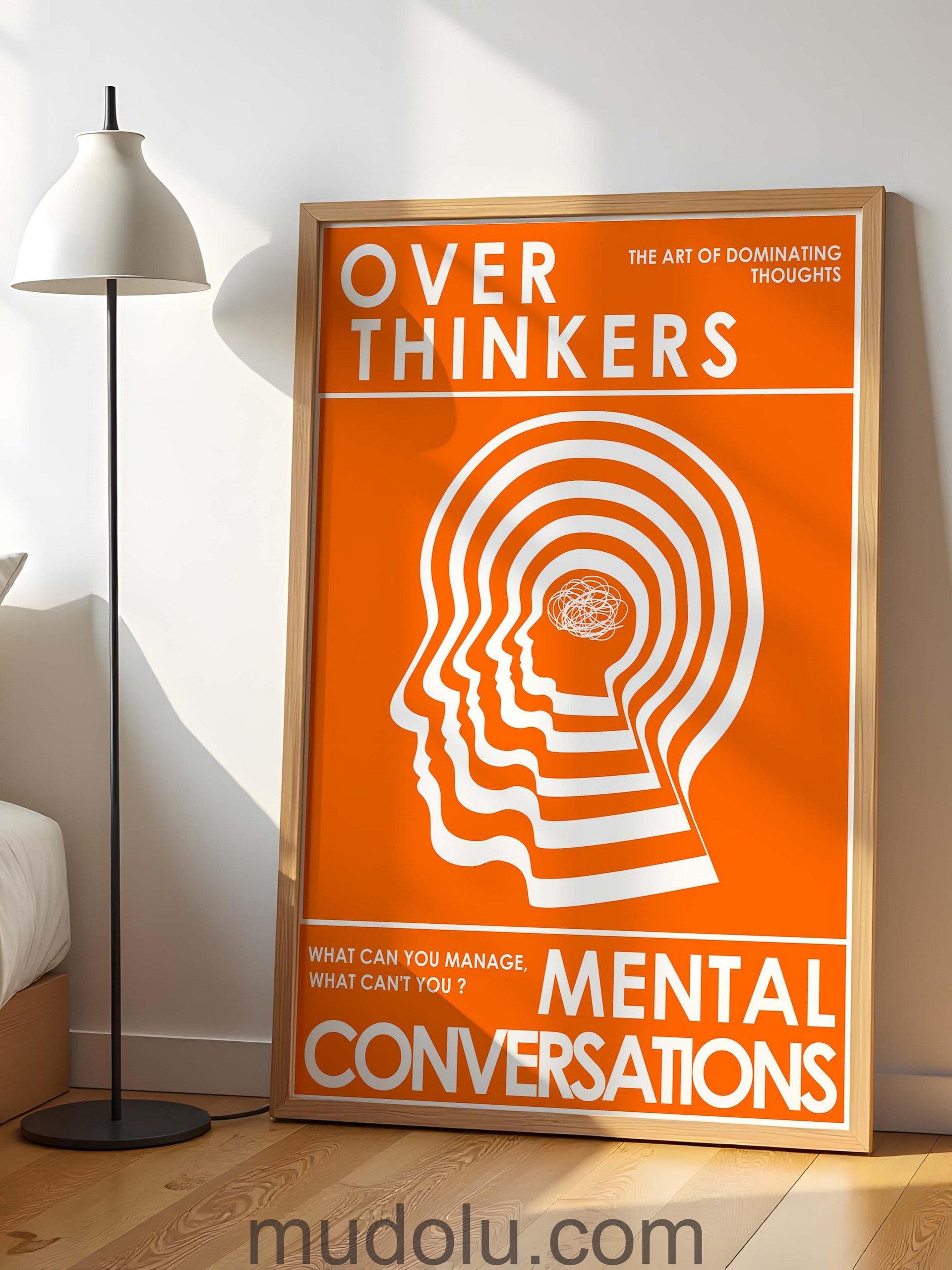 OverThinkers Wall art Poster Orange White product image (2)