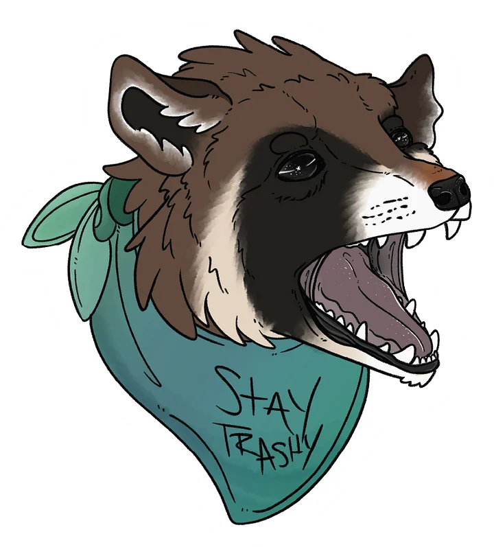 Trash Critter Pride Series Sticker (Stay Trashy Raccoon) product image (1)