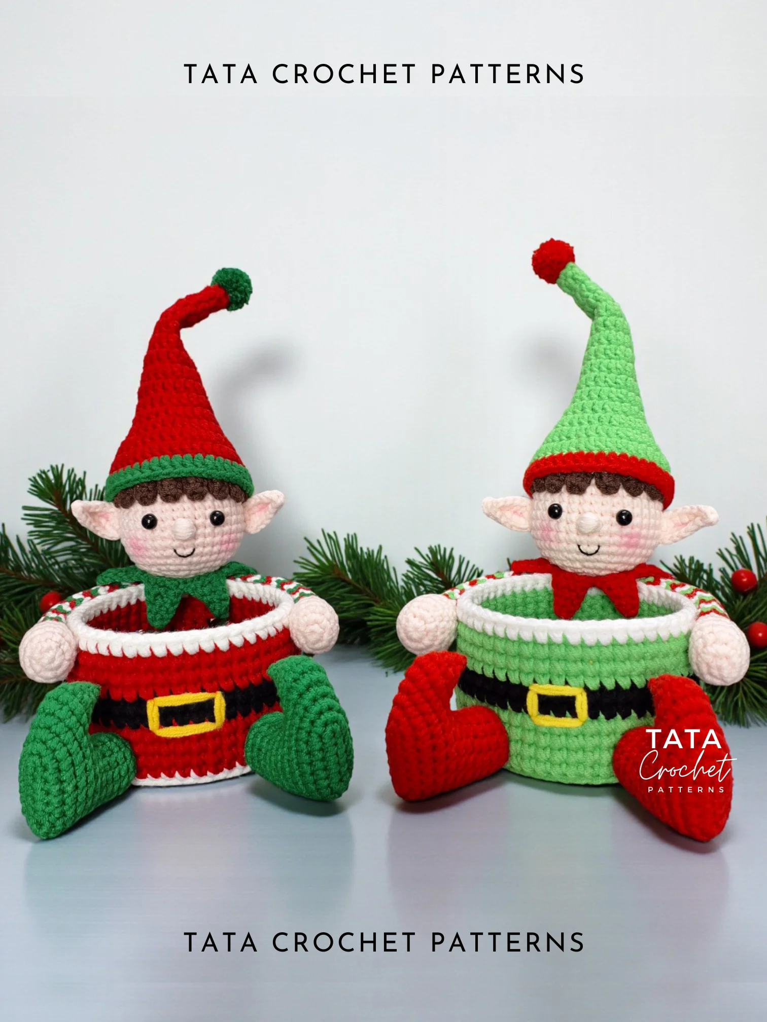 PDF Pattern | Crochet Christmas Elf Basket | Christmas Gift & Decoration product image (2)