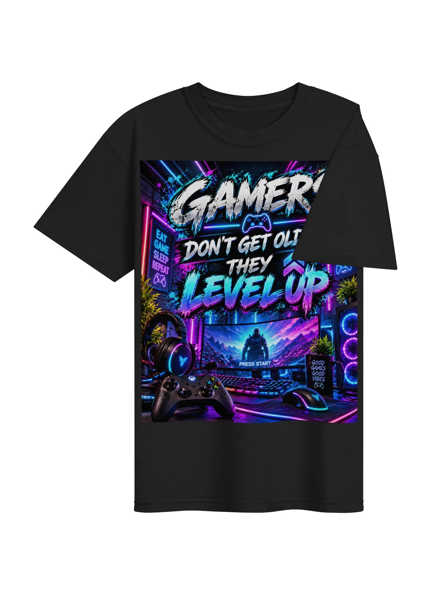 Level Up Gamer Neon Tee product image (4)