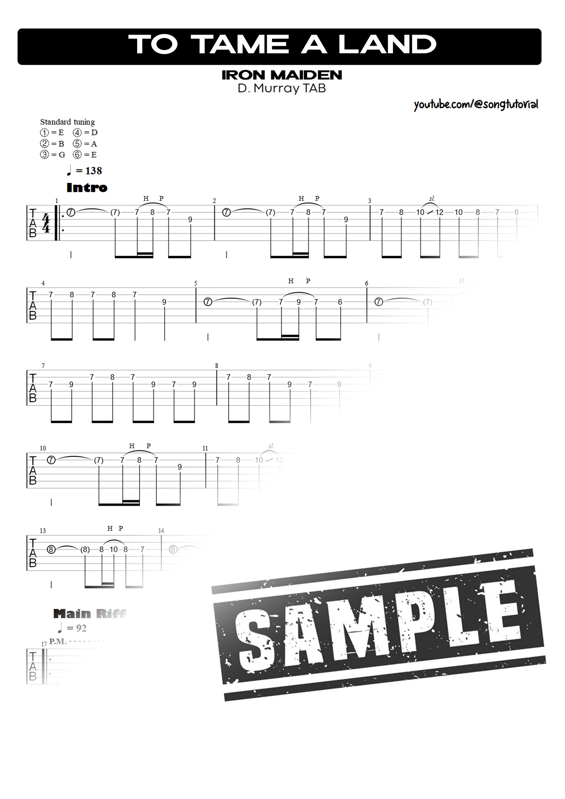 To Tame a Land PDF TAB + Backing Track MP3 product image (2)