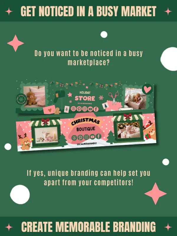 Cute Coquette Christmas Etsy Banners Templates (Canva) product image (7)
