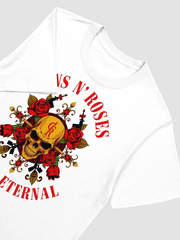 Guns N’ Roses Rock Eternal T-Shirt | Golden Skull Crest & Roses Rock Graphic Tee | Classic Hard Rock Streetwear product image (2)