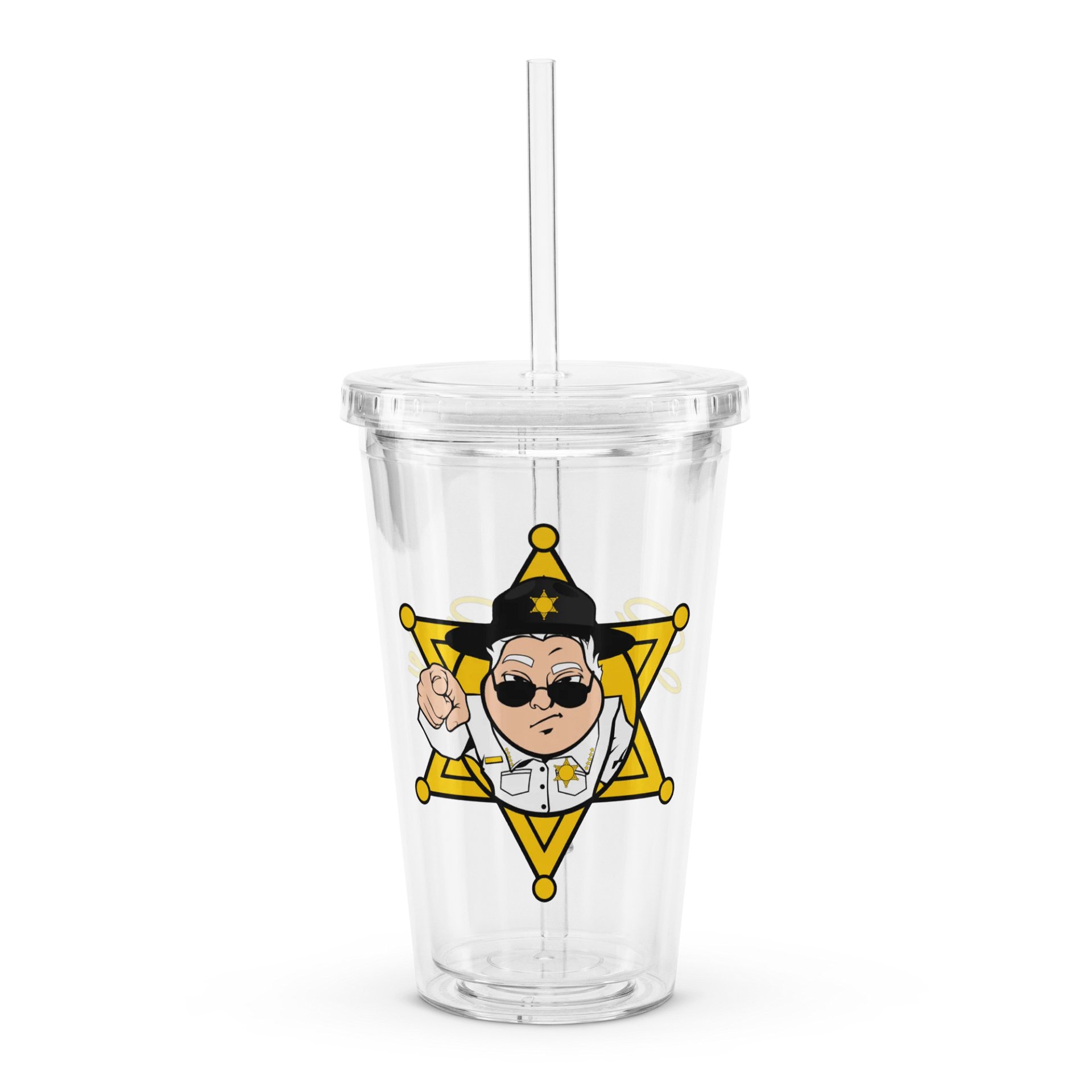 Sheriff Logo And Name Double Wall Clear Plastic Tumbler (16 oz) product image (3)