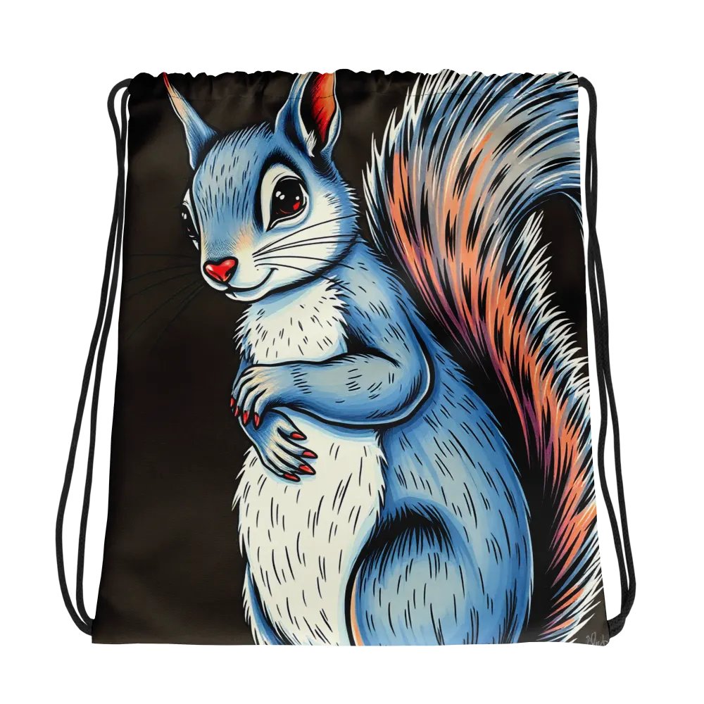 Whimsical Squirrel All-Over Drawstring Bag product image (1)