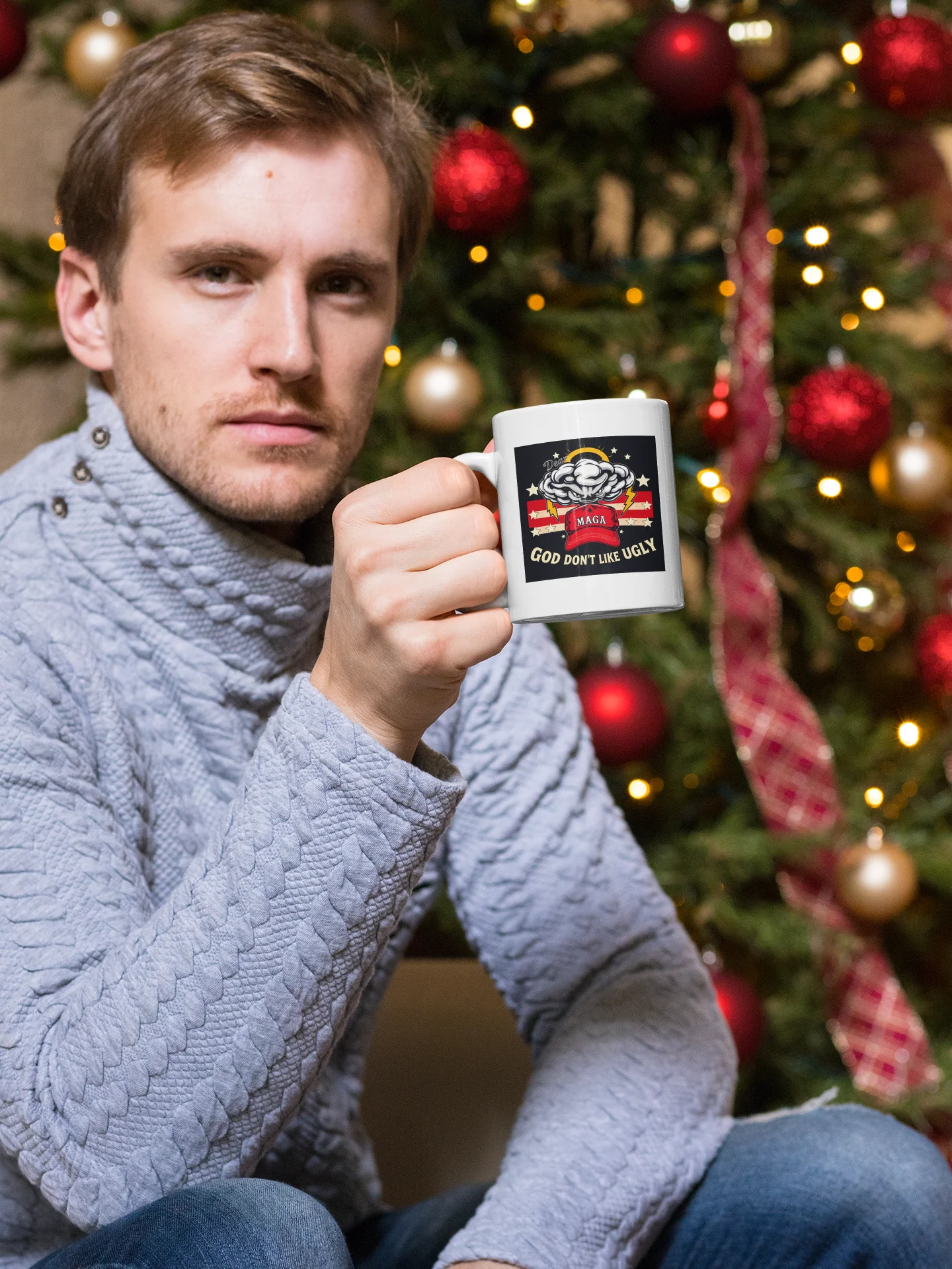 Dear MAGA God Dont Like Ugly Mug - Sarcastic Political Cup product image (3)