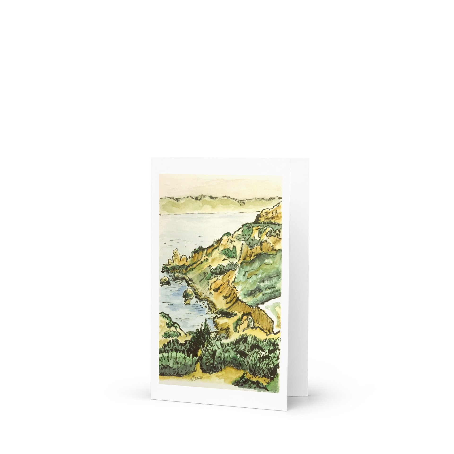 Greek Island Coastline, Blank Greeting Card (Fathoms Deep Launch) product image (1)