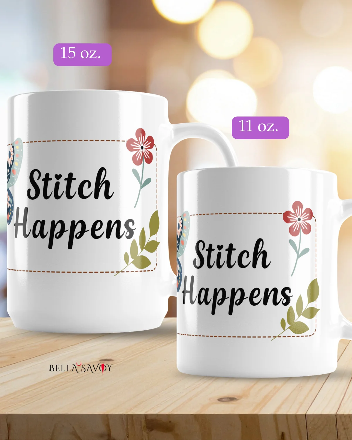 Stitch Happens Floral and Butterfly Mug product image (6)