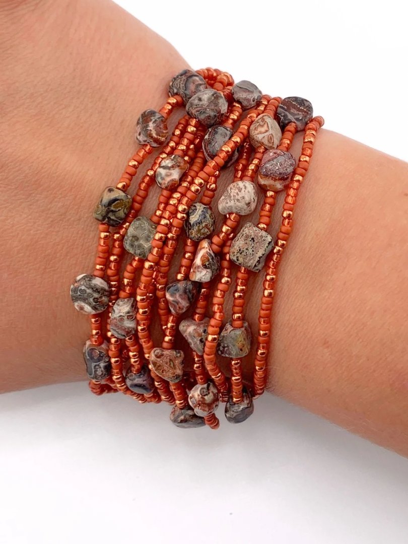 Leopard Skin Jasper Beaded Multi-strand Bracelet product image (1)