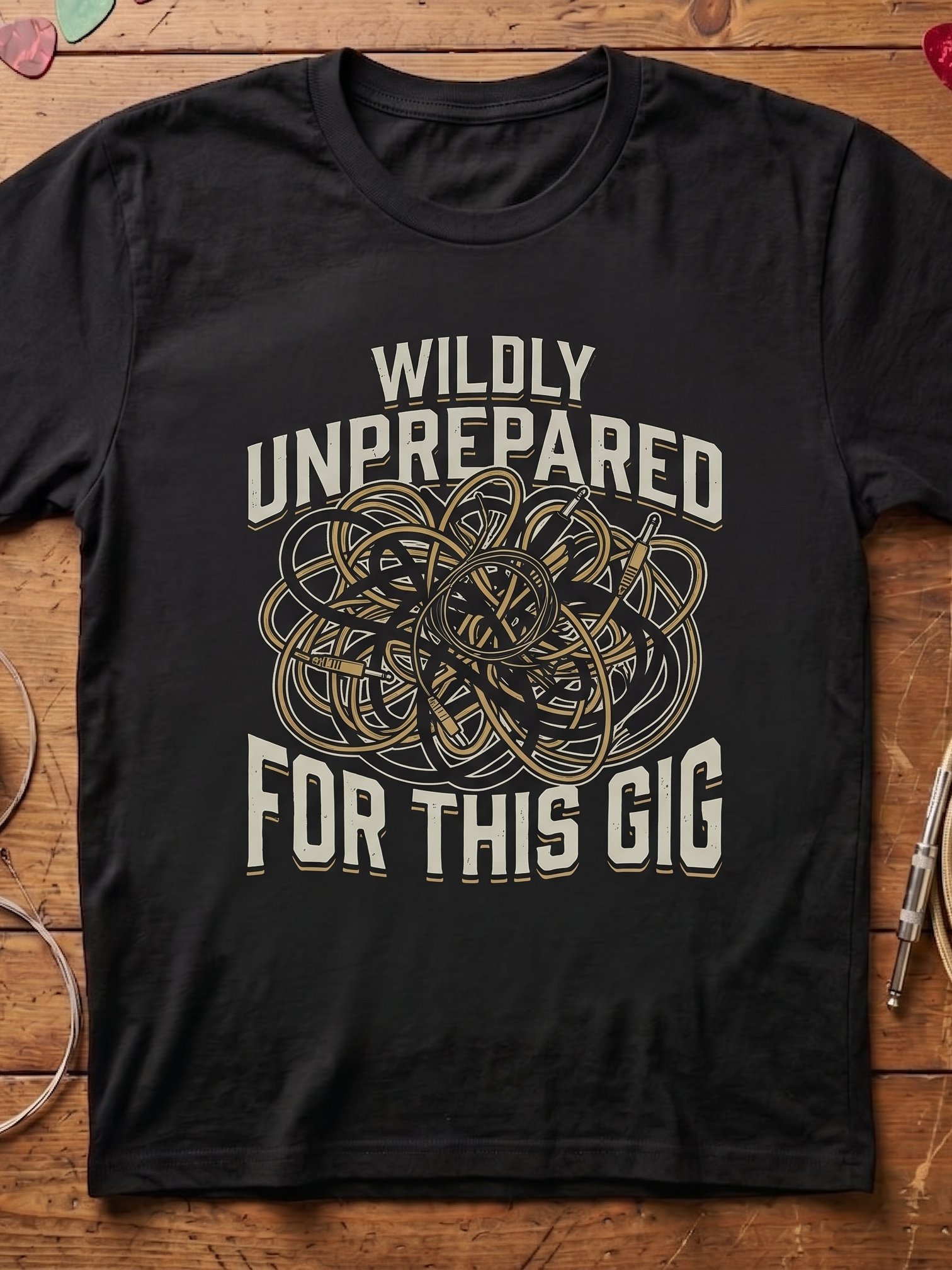 Wildly unprepared for this gig - funny guitar t-shirts product image (1)