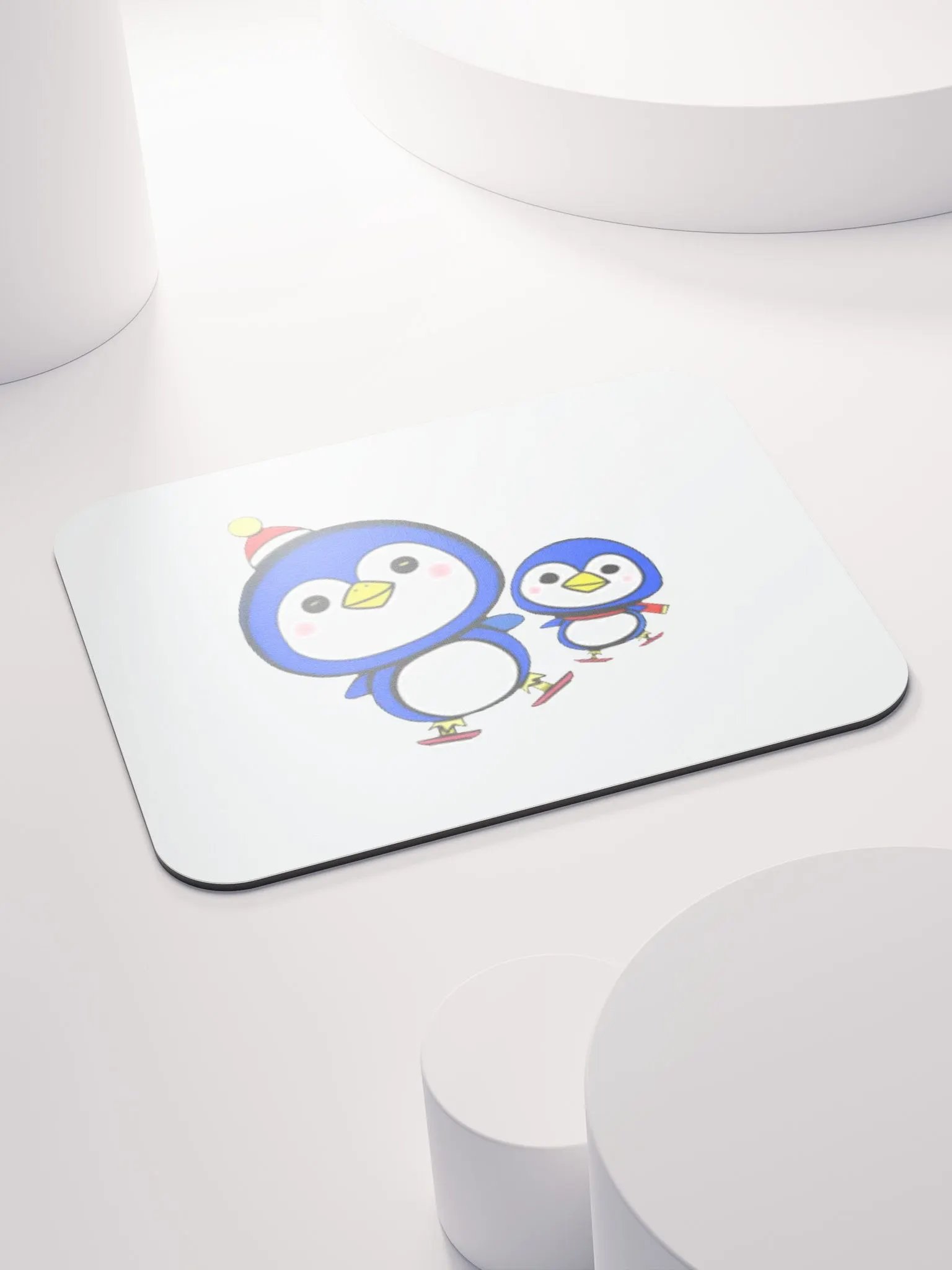 Festive Ice Skating Penguins Mouse Pad product image (4)