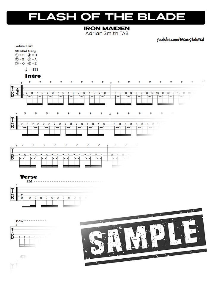 Flash of the Blade PDF TAB + Backing Track MP3 product image (2)