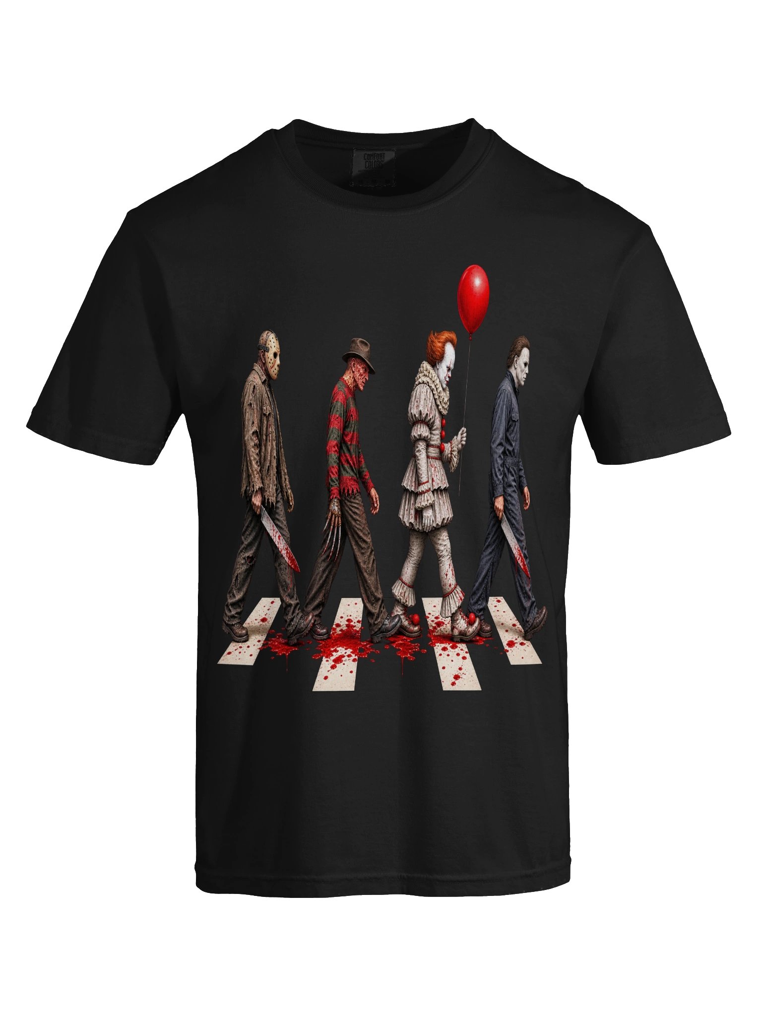 Horror Slashers Abbey Road Graphic T-Shirt | Horror Mashup Graphic Tee product image (5)