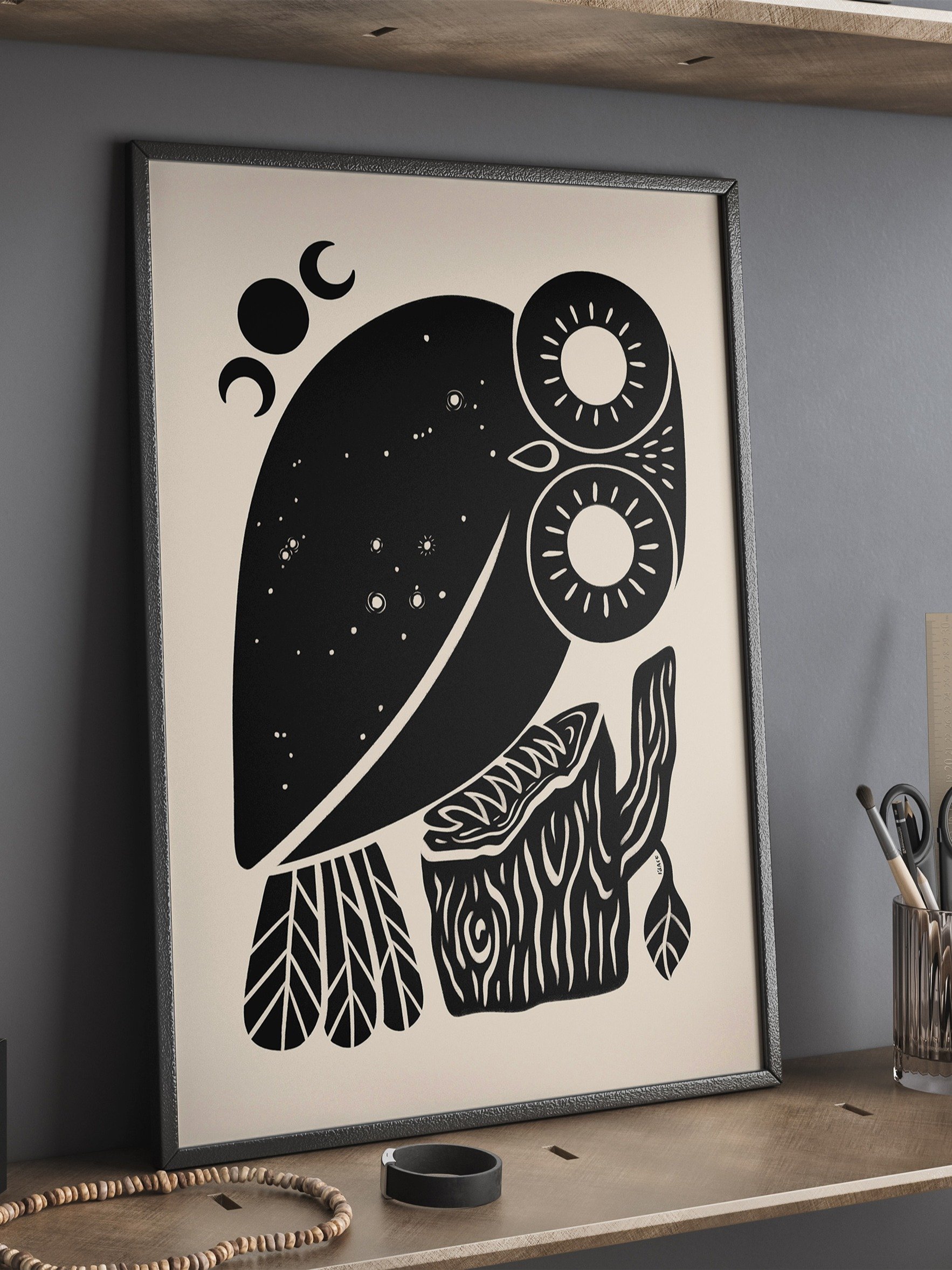 Owl of Athena Bird Art Print No.1 product image (3)