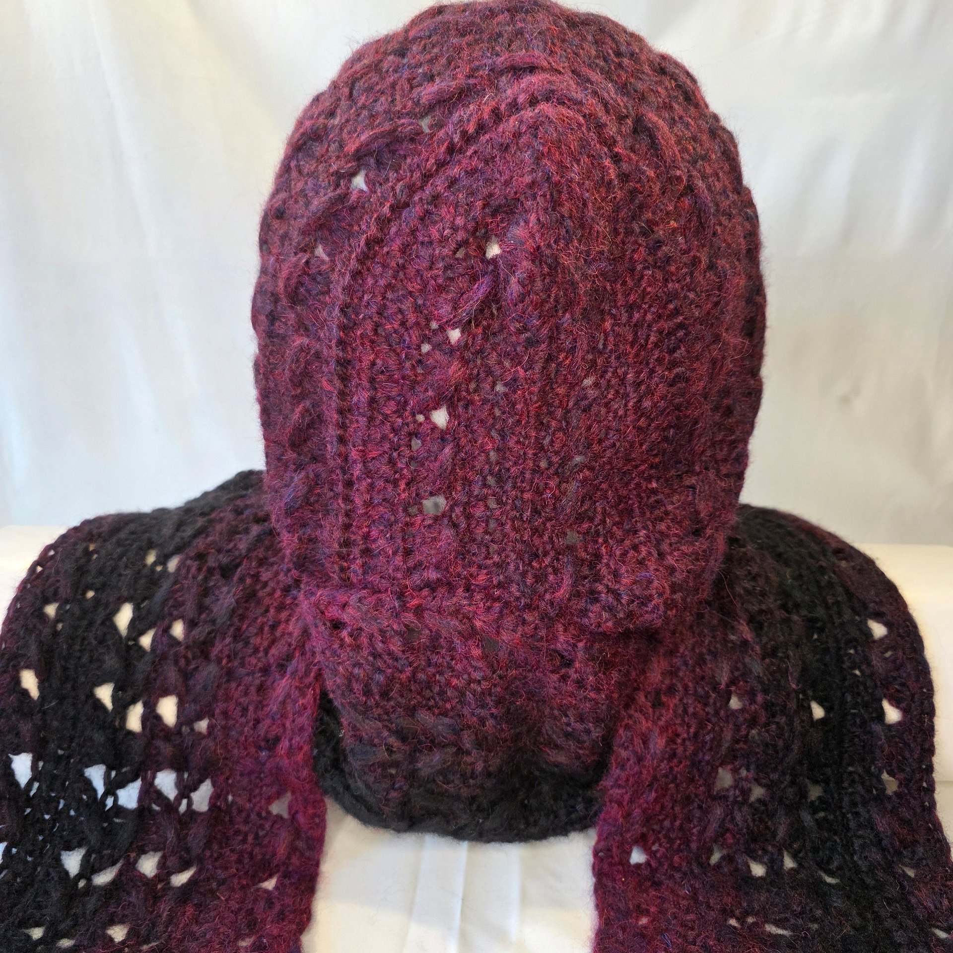 Crochet Hooded Scarf: Long Winter Scarf with attached Hood product image (10)