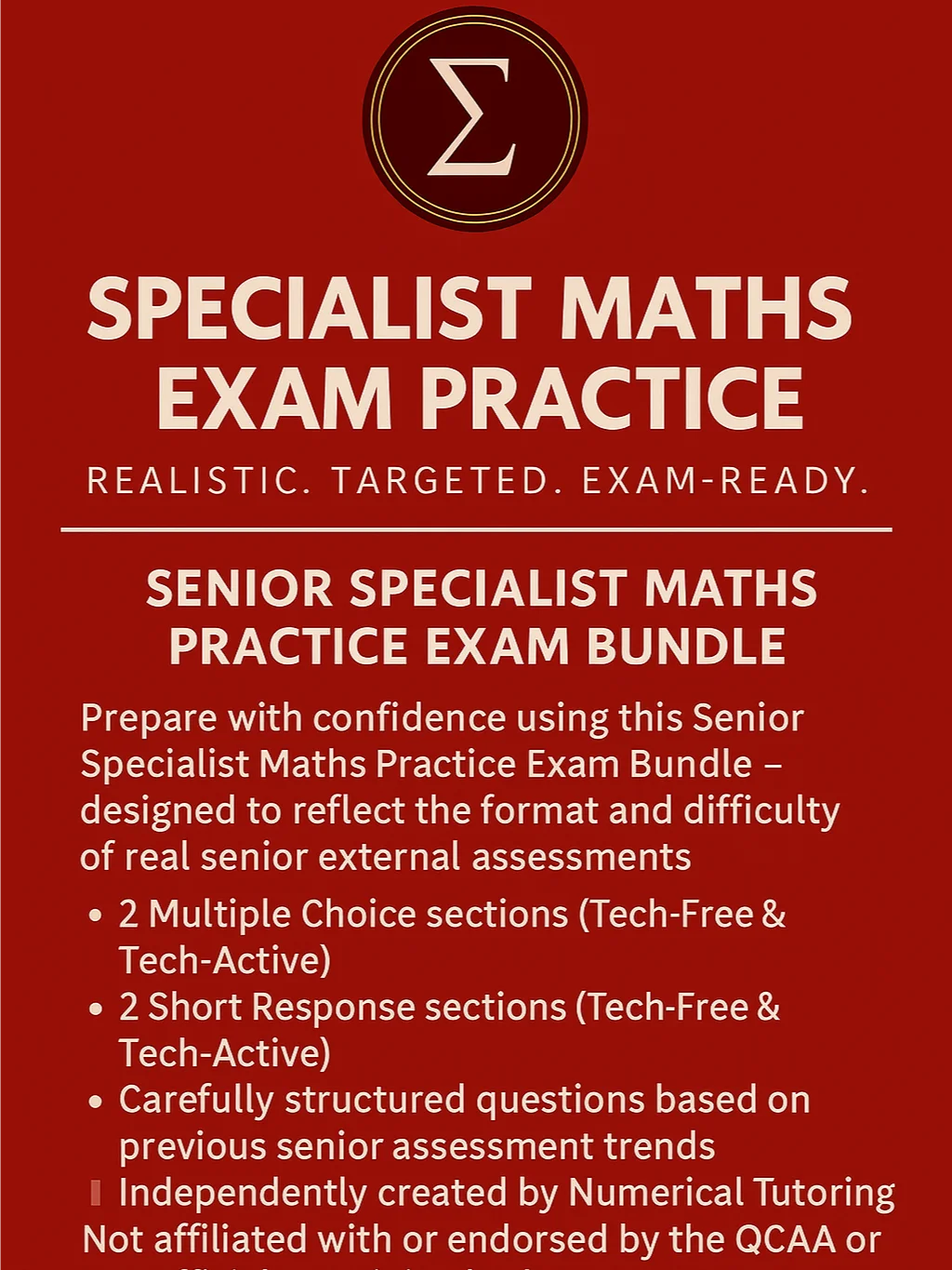Exam Bundle Pack — Maths Methods, Specialist Maths, Chemistry & Physics product image (5)