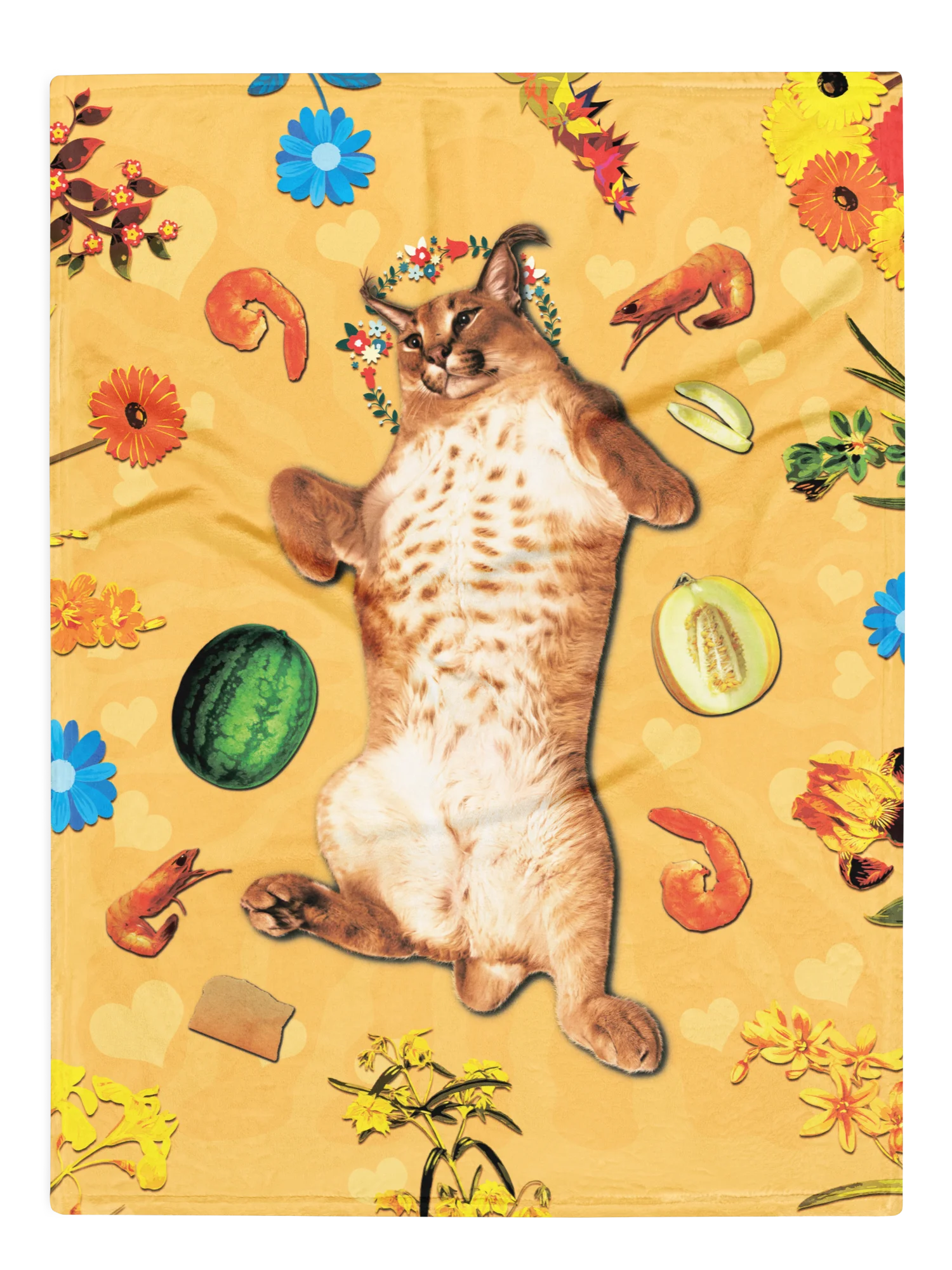 Big Floppa "Floral Harvest" Caracal Blankie product image (1)