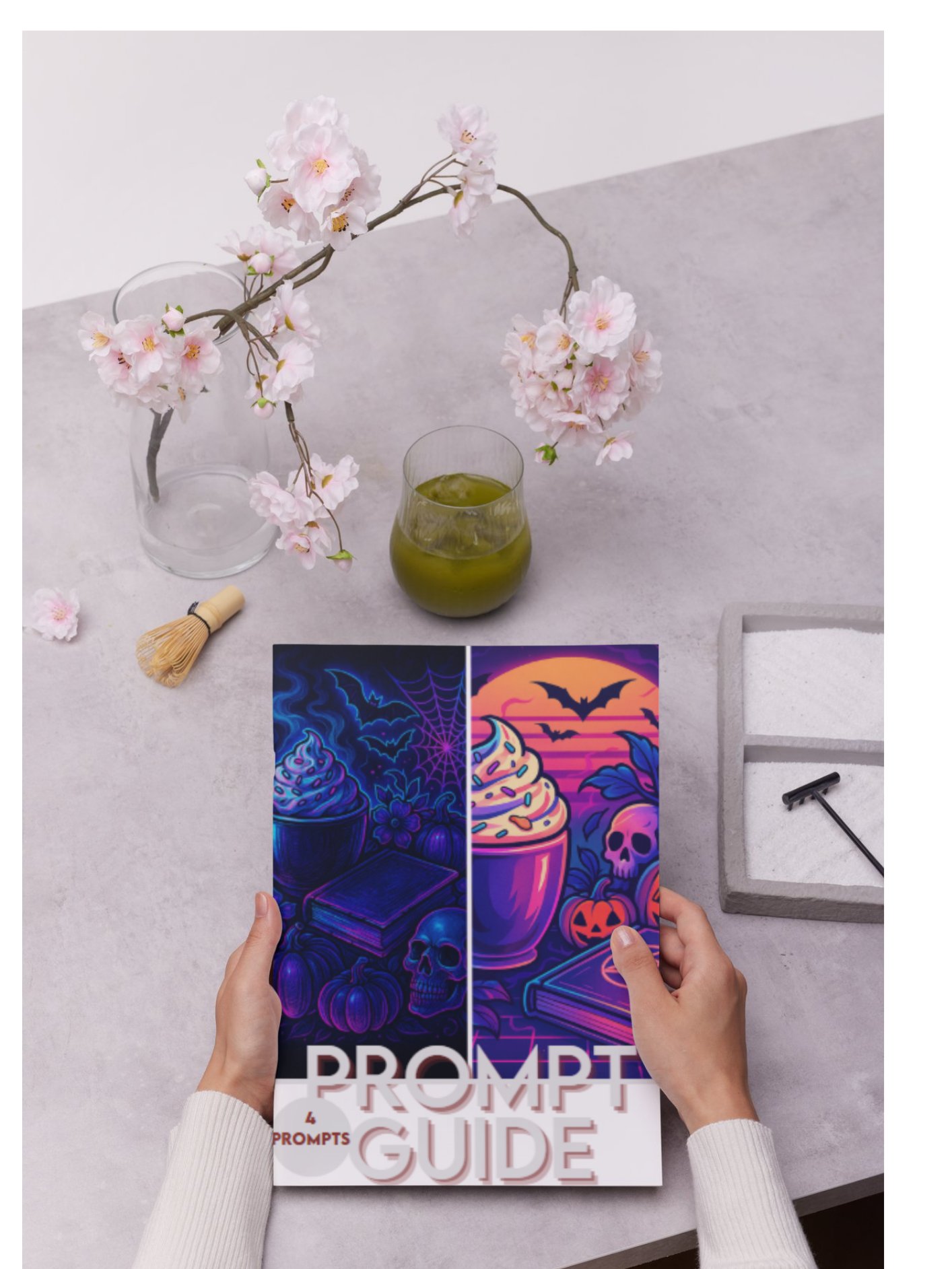 Spooky Halloween Prompt Guide – 4+ Creative MidJourney Prompts (Anime, Cyberpunk, Art Nouveau, Synthwave & More) product image (1)