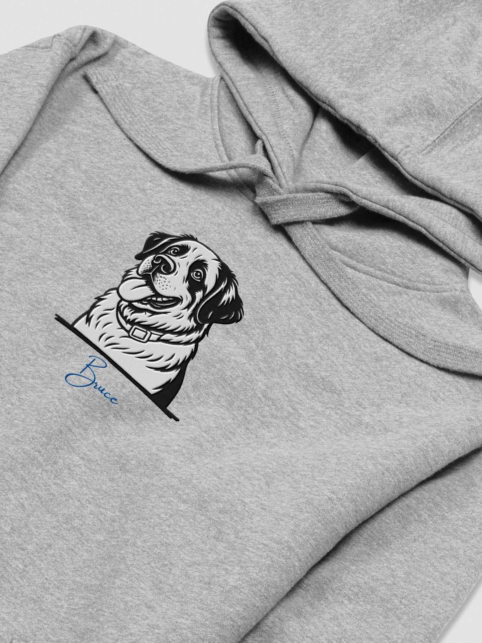 YOUR BEST FRIEND! / HOODIE WITH PERSONALIZED NAME / EMBROIDERED BLACK & WHITE product image (1)