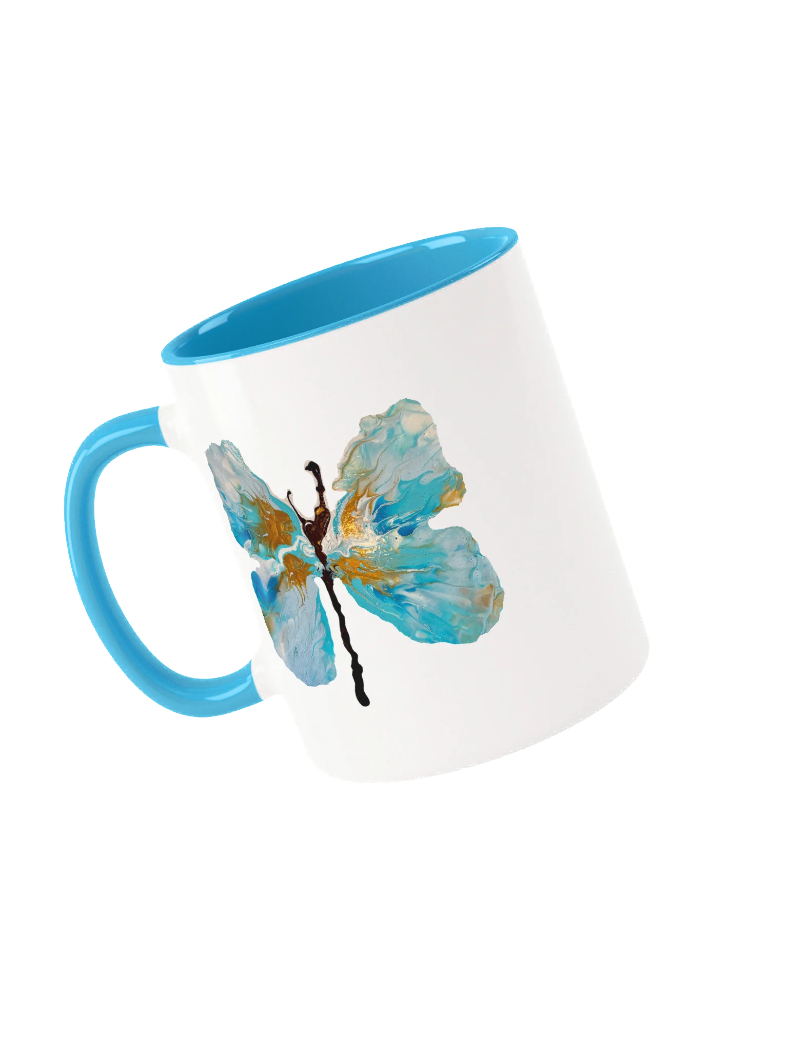 Gold and Blue Butterfly Mug product image (3)