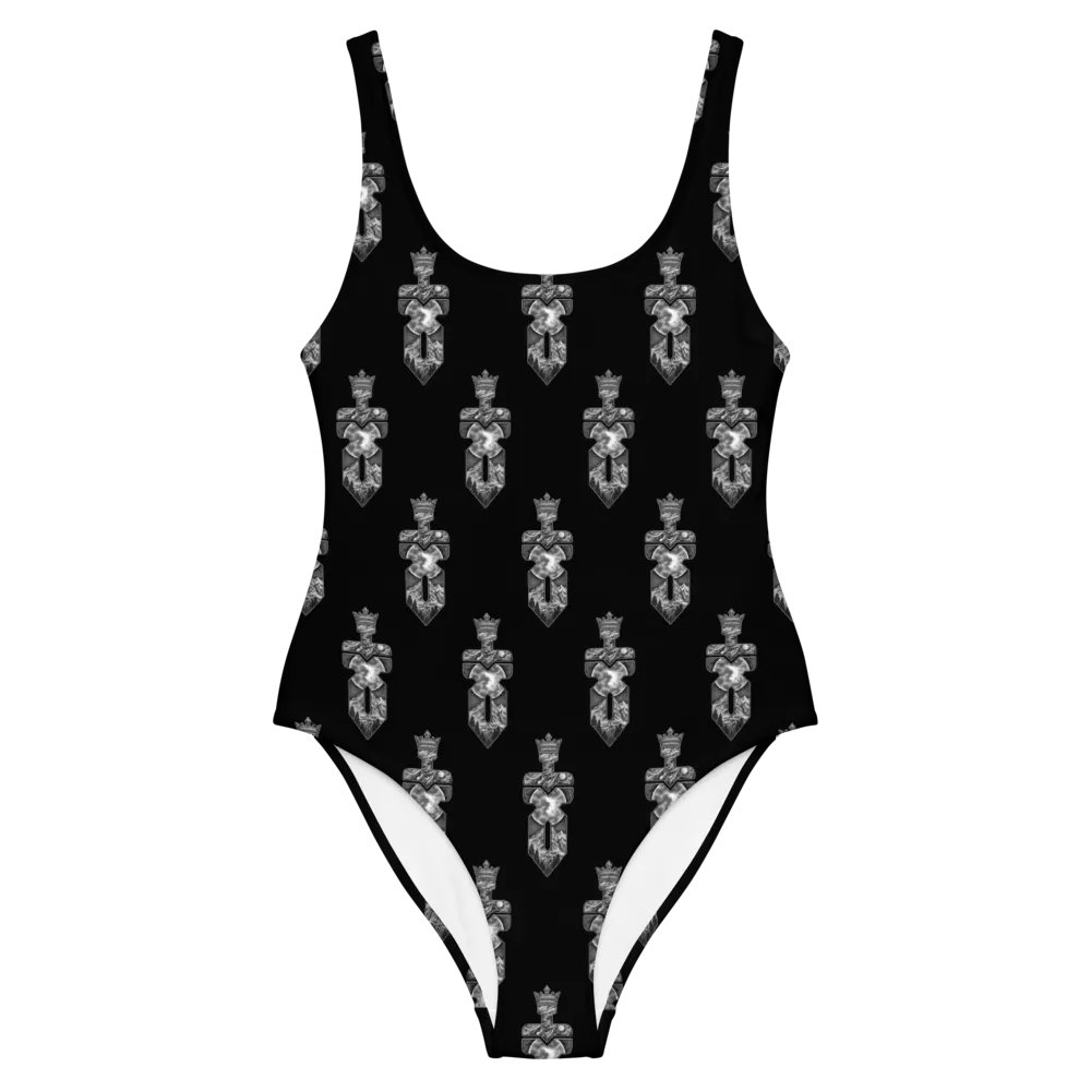 Black and White Logo One Piece Swimsuit - POA product image (2)