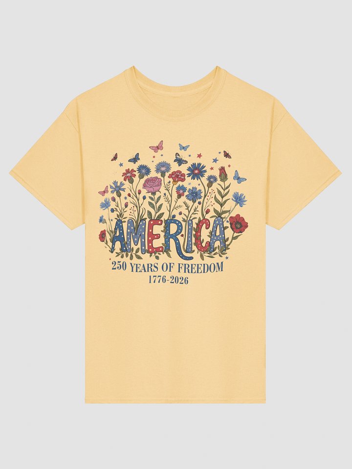 America 250th Anniversary Shirt, 1776-2026 Patriotic Floral Tee, Women's Memorial Day & 4th of July Outfit product image (1)