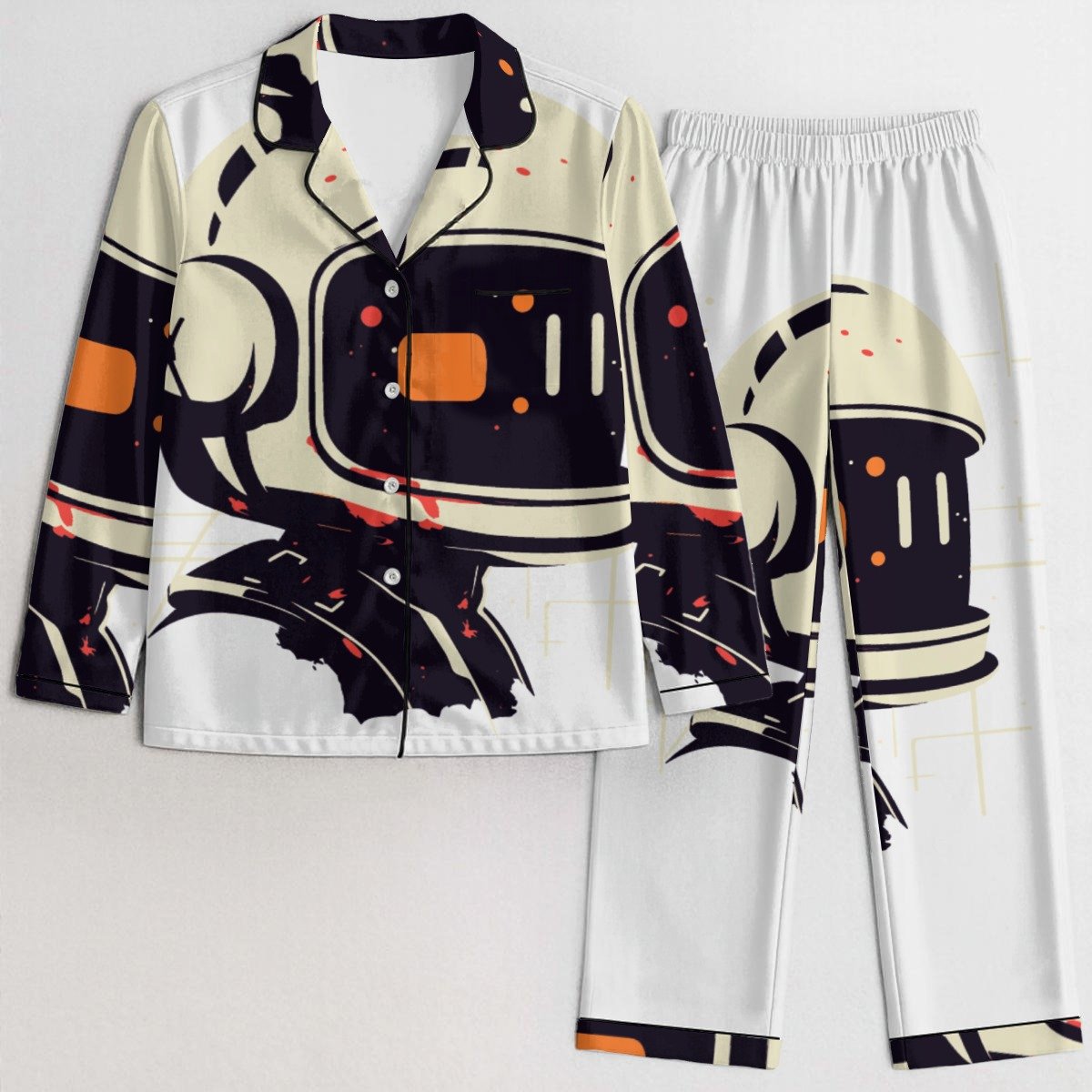 Cosmic Astronaut Print Satin Pajama Set product image (1)