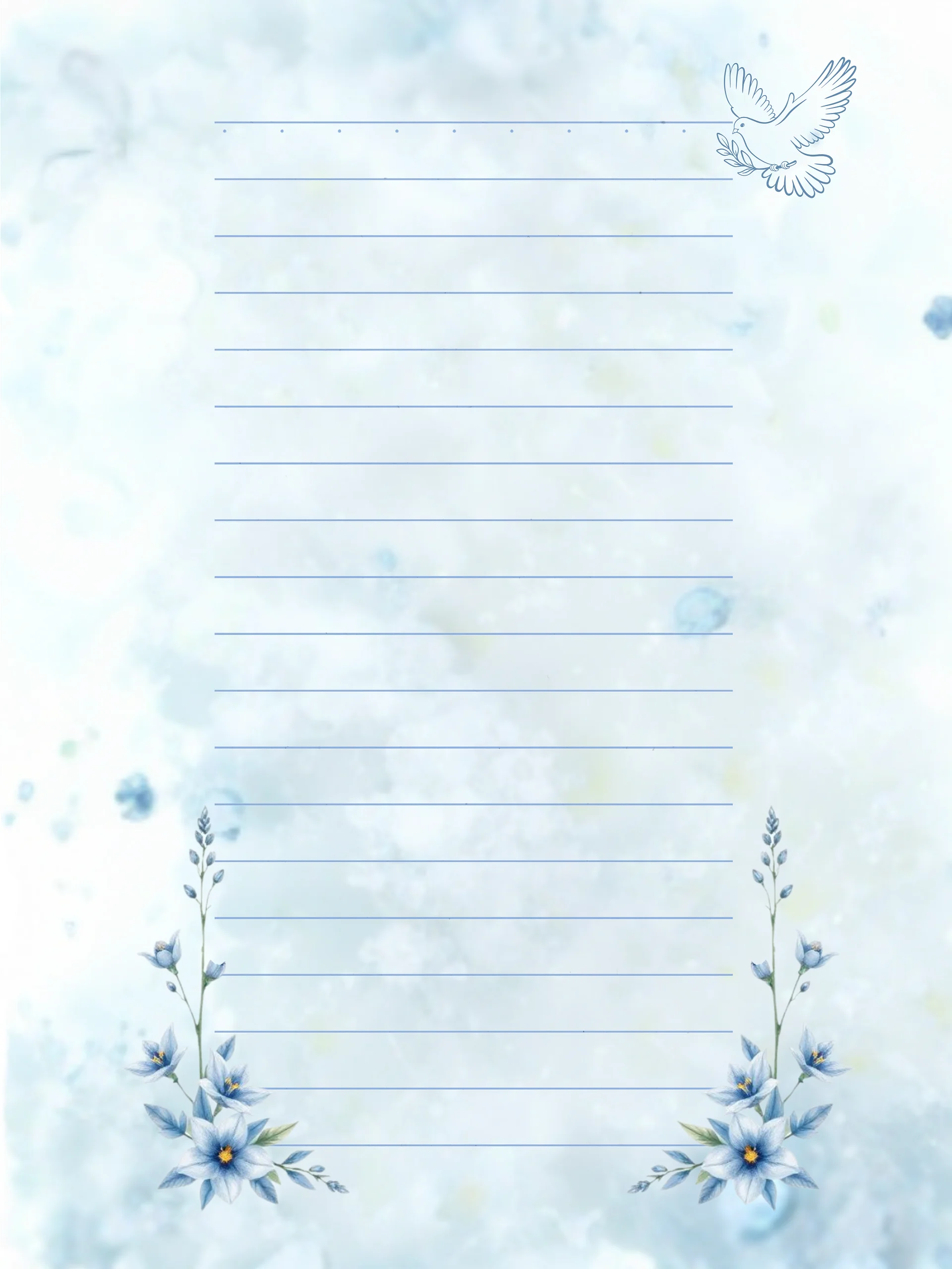 Blue Floral Christian Stationery Set (7 Designs) product image (8)