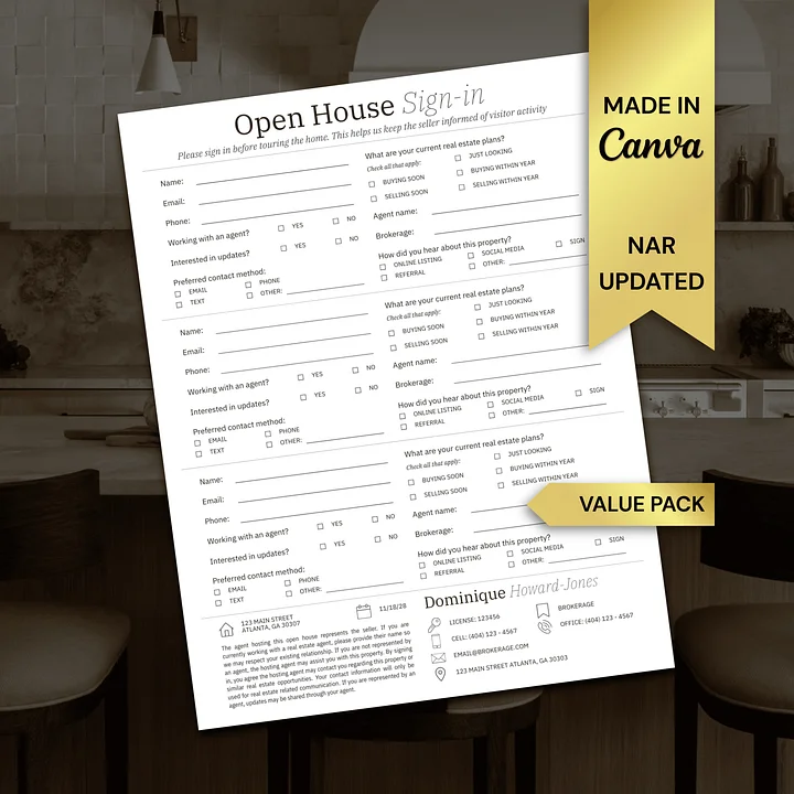 Real Estate Open House Sign-In Value Pack product image (1)